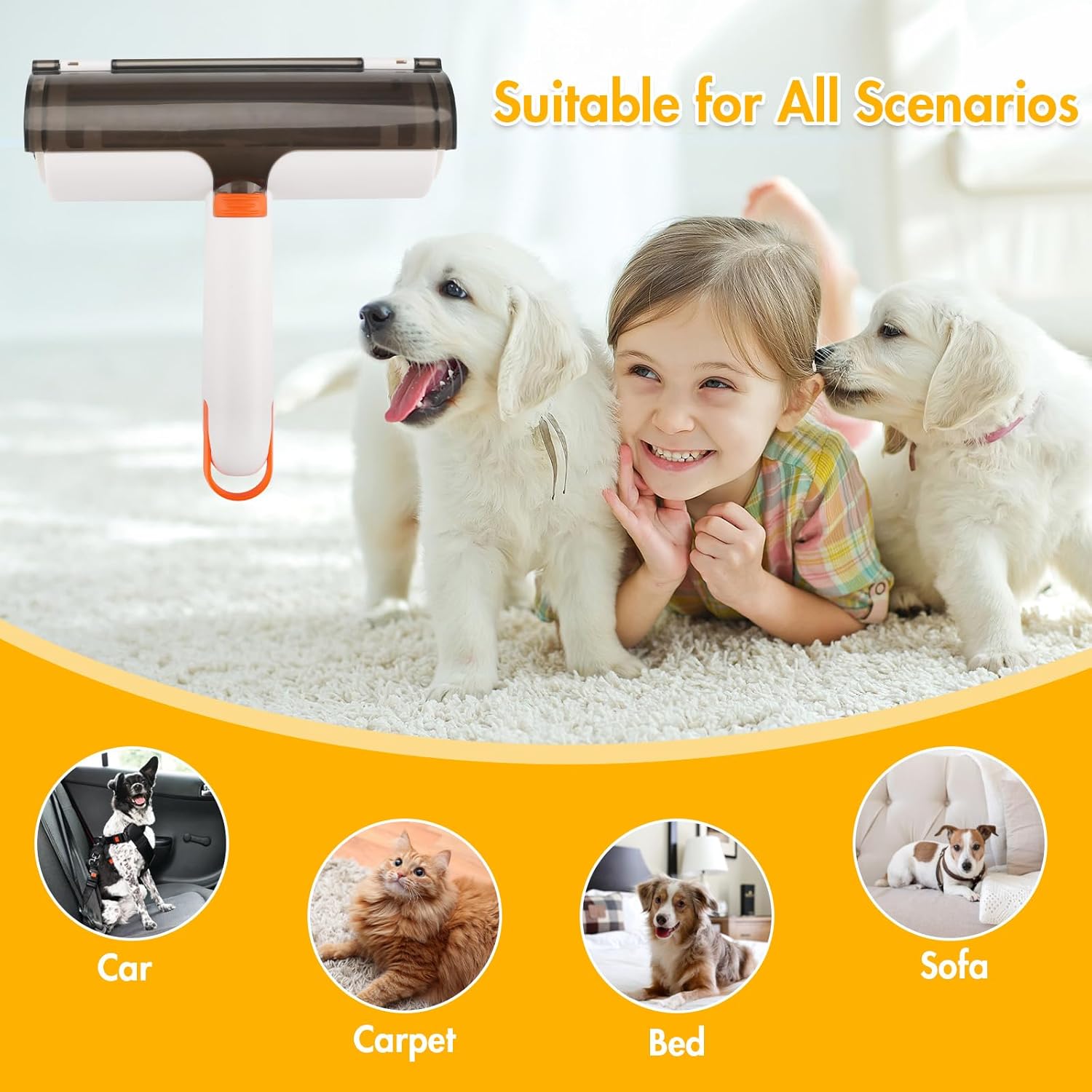 Rodillo removedor de pelo de perro, es reutilizable y lavable, para mantener el sofá, alfombra, colcha, ropa, sábana, asiento de automóvil,