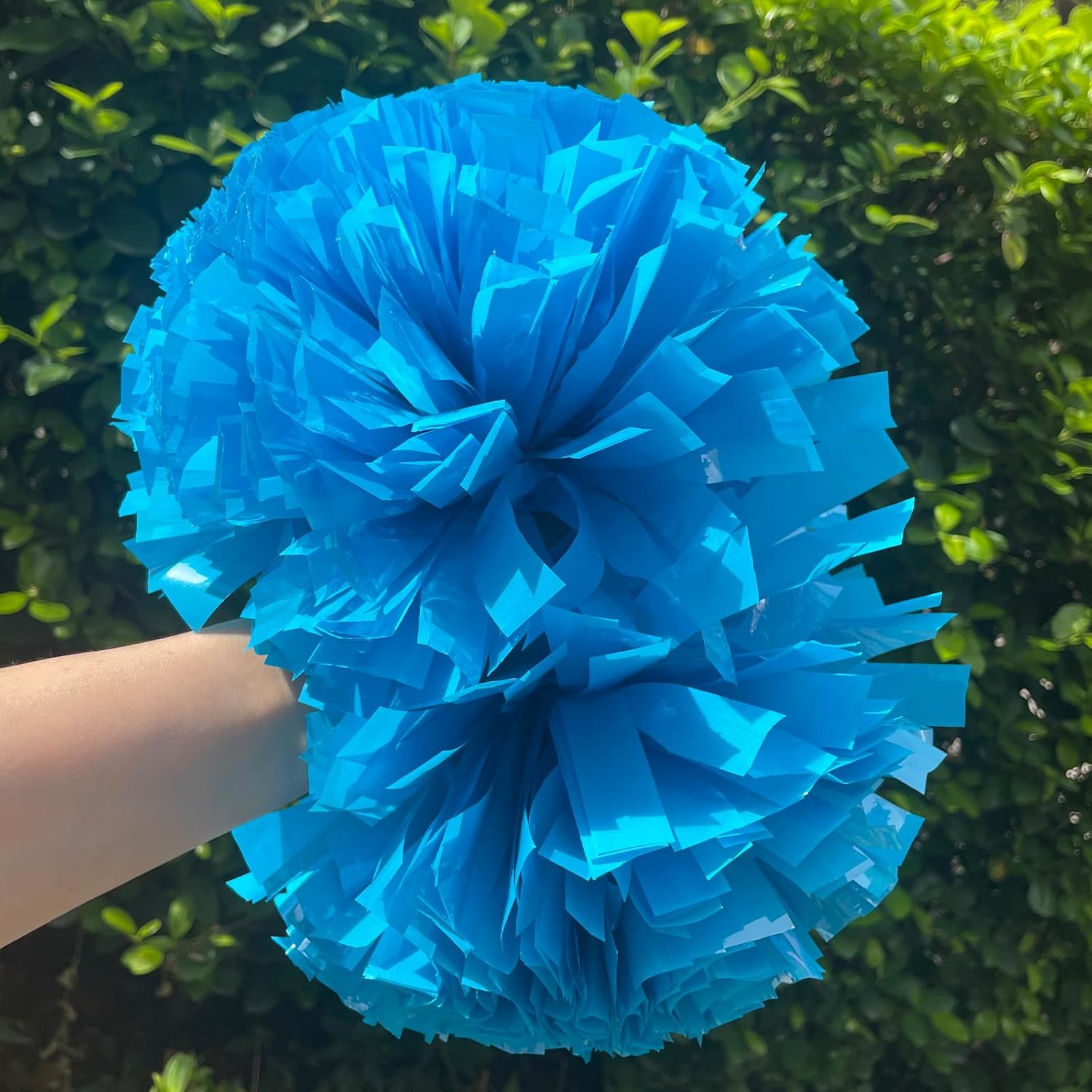 aiviwiai Pompones de animadora con mango de bastón, pompones metálicos medianos para adultos y niños, pompones de animadora para escuadrón de