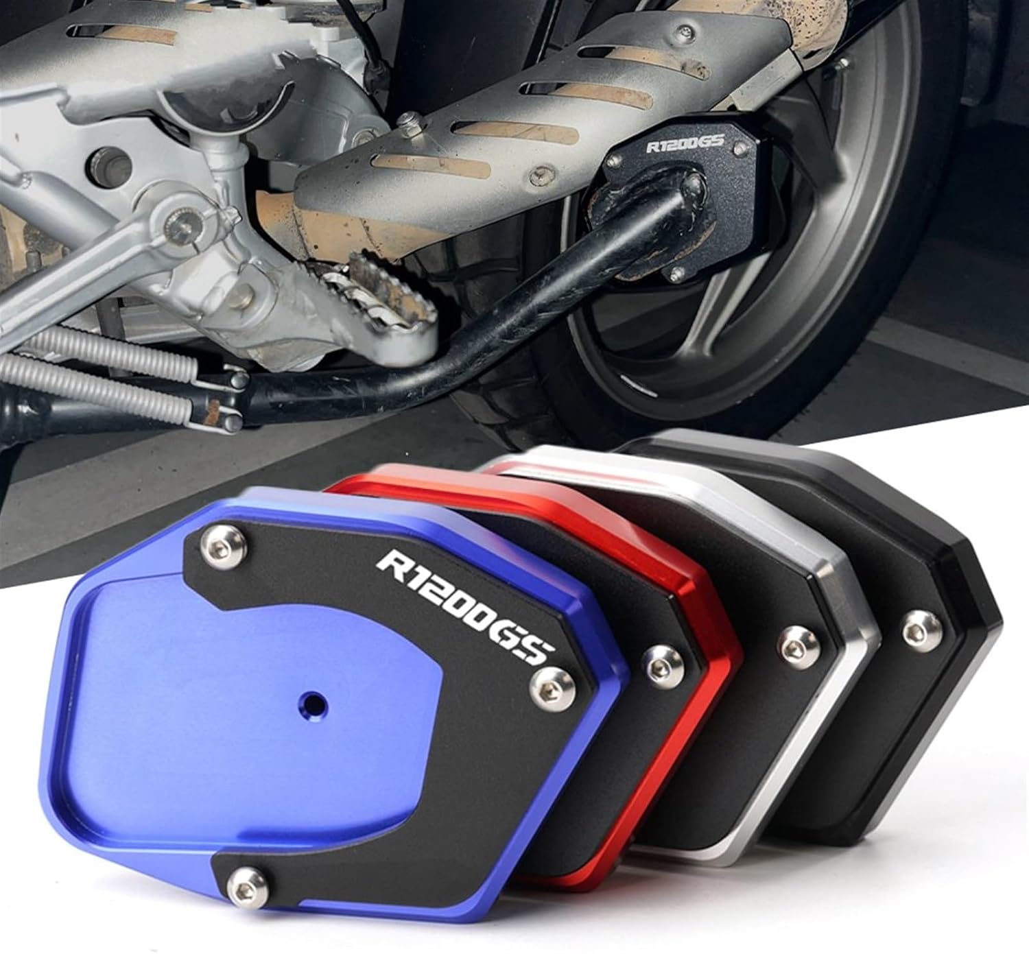 Para BMW R 1200 GS 2007-2012 R 1200 ADV 2008-2010 2011 2012 R1200GS Soporte lateral de motocicleta Ampliar piezas de soporte Trípode extendido