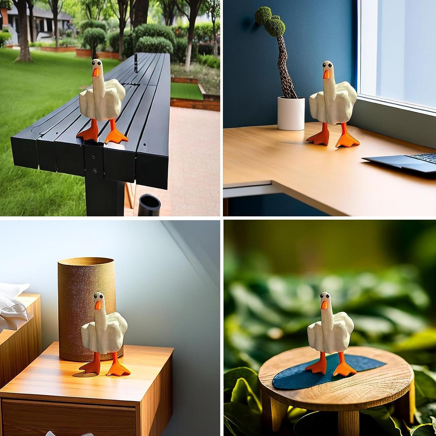 Divertida figura de resina de pato de dedo medio Duck You, figura de pato y pato, bonita pieza de artesanía de pato de dedo medio, un regalo