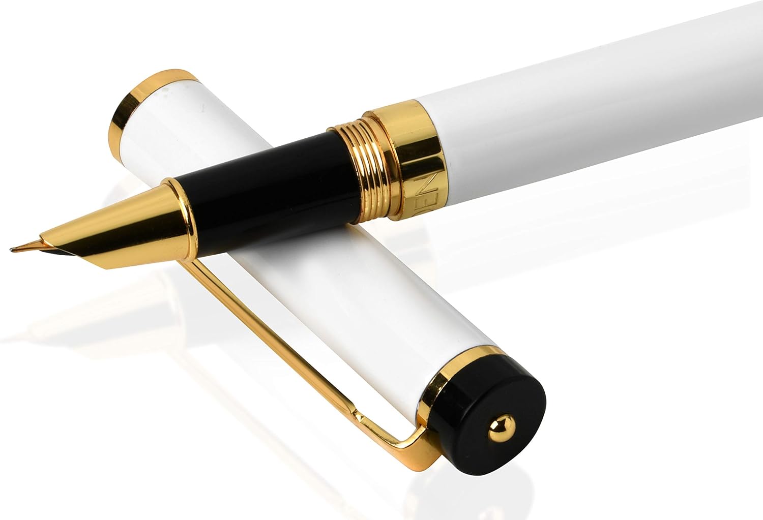 Dryden Designs Pluma estilográfica, punta media y fina, incluye 24 cartuchos de tinta y convertidor de recarga de tinta, bolígrafo de caligrafía,