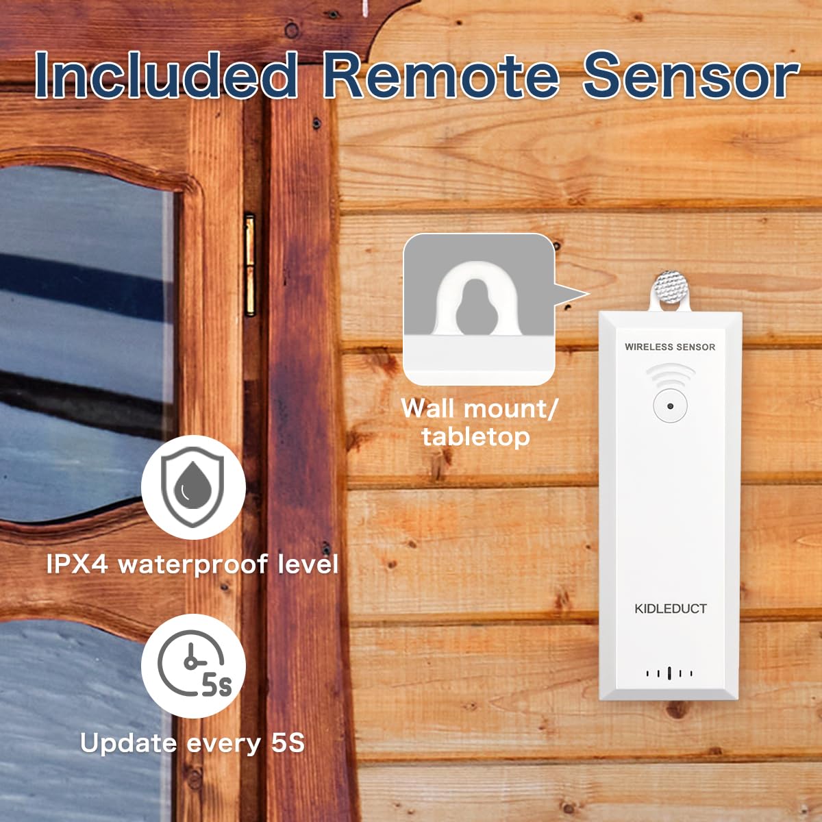 Termómetro inalámbrico para interiores y exteriores, funciona con pilas, alta precisión interior y exterior, temperatura de humedad con alerta,
