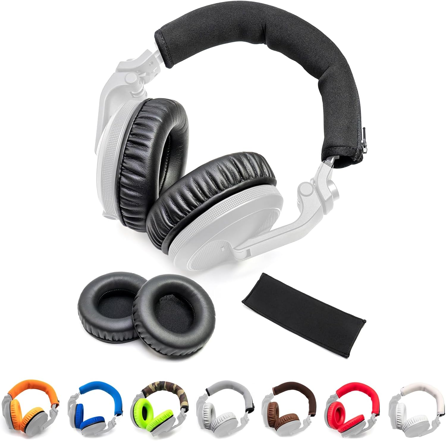 Almohadillas de piel de proteína gruesa y suave para los oídos y funda de cojín para la diadema, kits de repuesto compatibles con Pioneer HDJ-X5