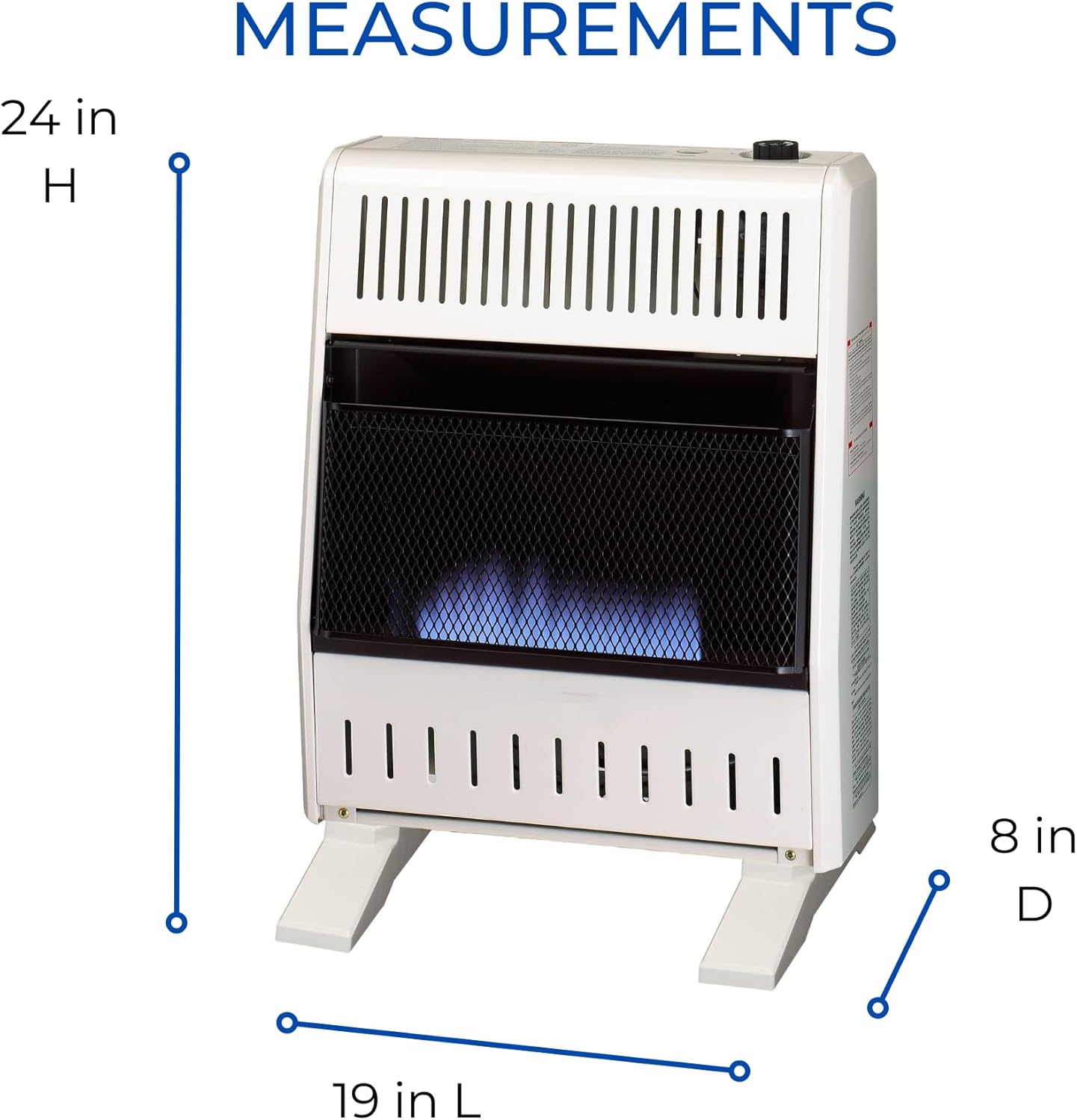 ProCom ML200TBA-B – Calentador de espacio de llama azul a gas propano sin ventilación con control de termostato para uso doméstico y oficina, 20000