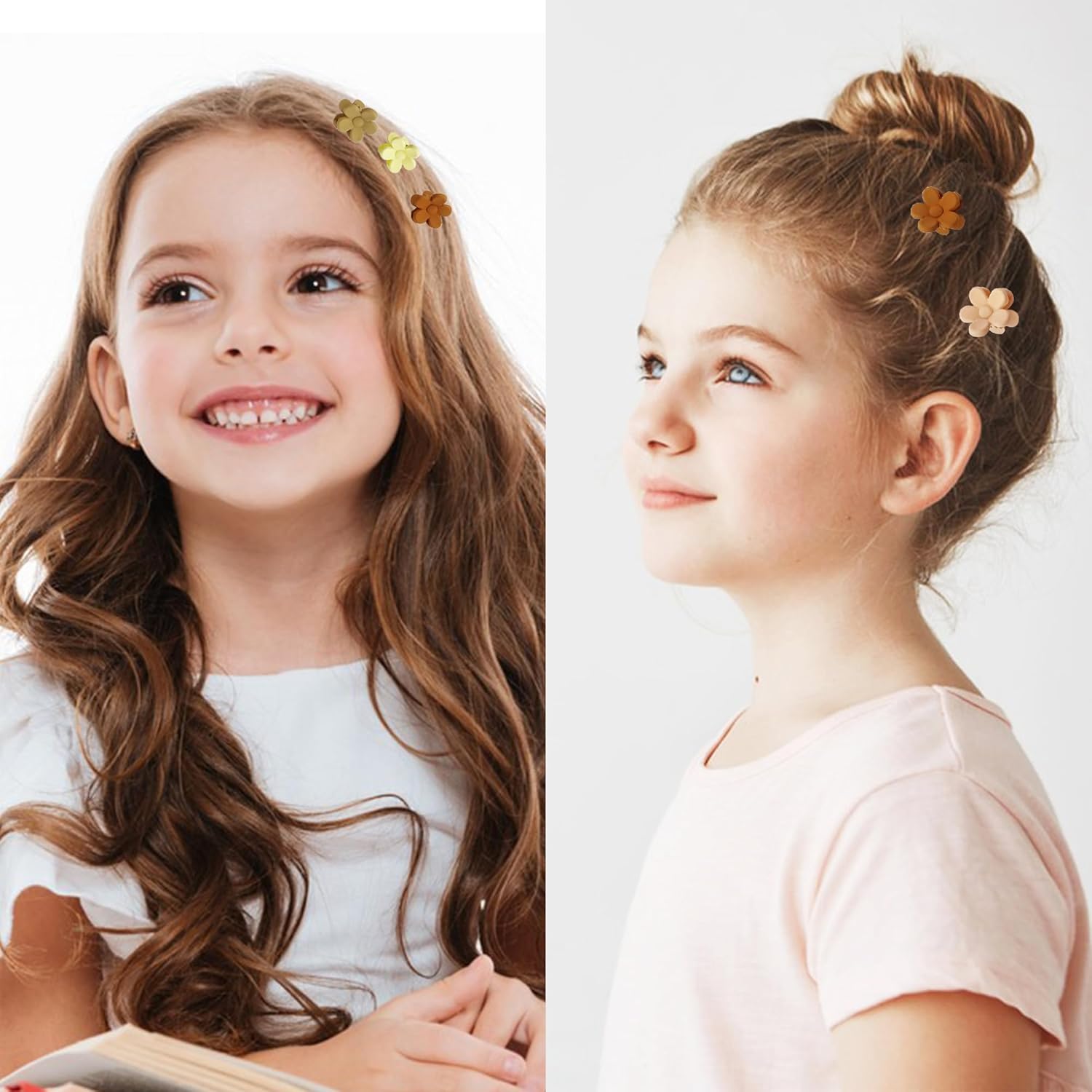 Venrodi Pinzas pequeñas para el cabello de flores, mini pinzas para el cabello para niños pequeños, pinzas de flores para cabello fino, pinzas de