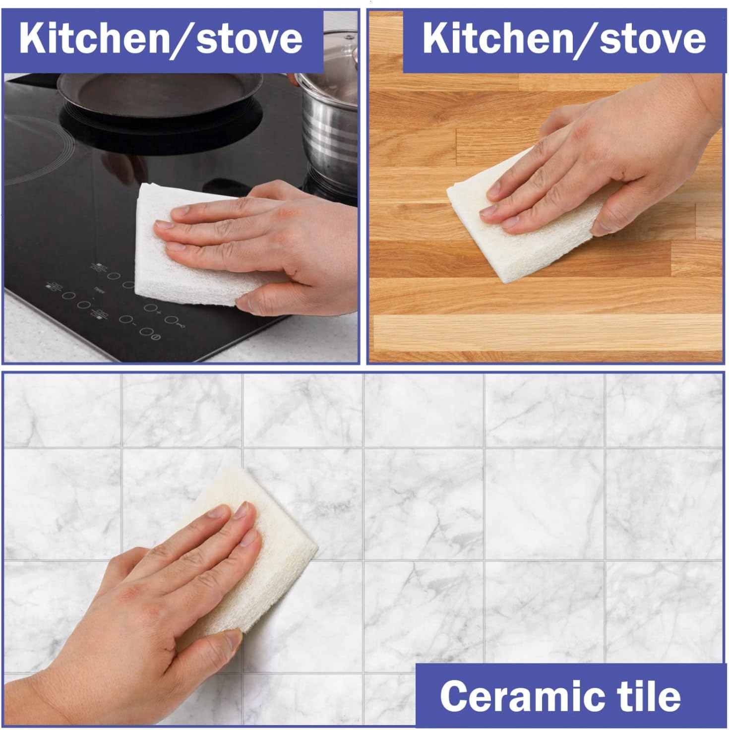Juego de fregadores con asa, almohadillas de baño antiarañazos, esponja de limpieza reutilizable para azulejos de ducha, bañera, fregadero, bañera