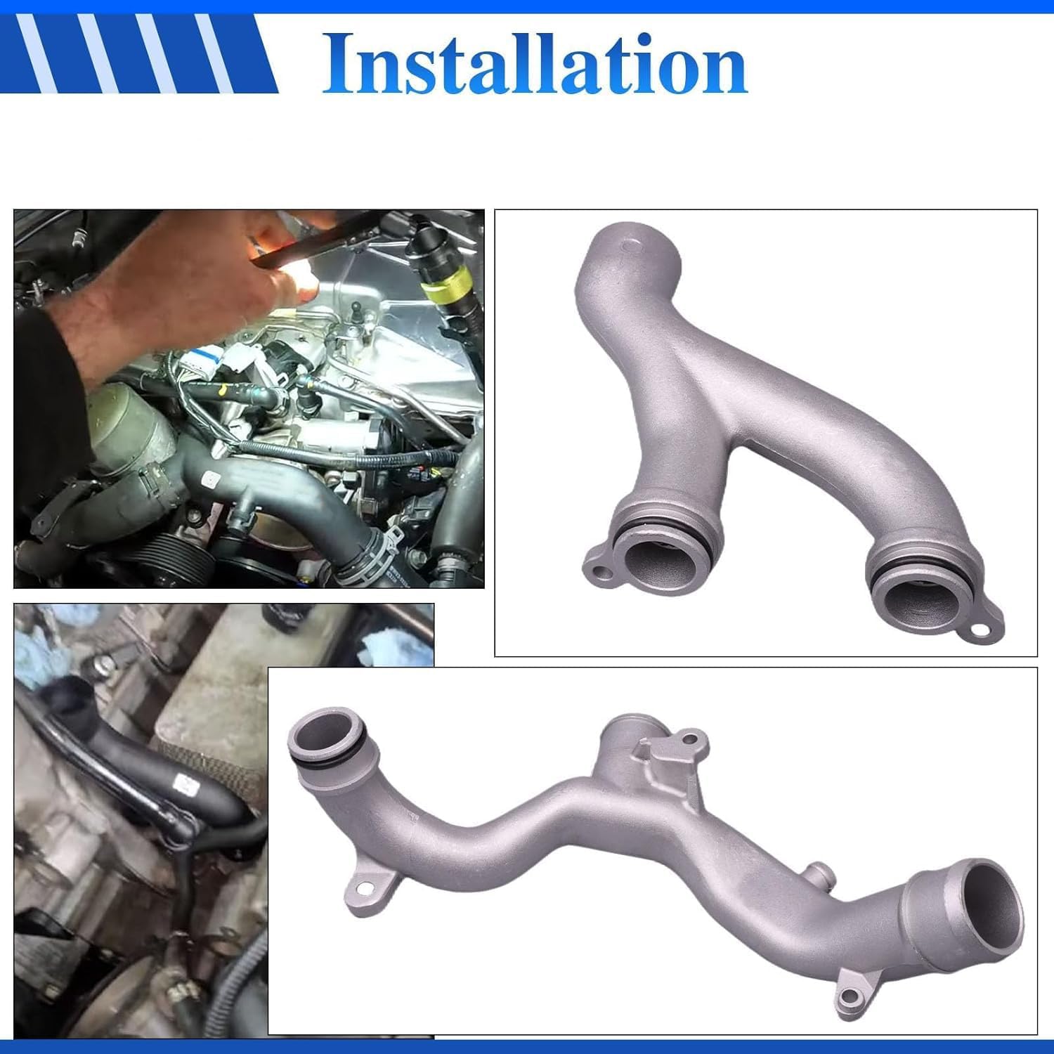 HIIMARKLIF Tubo refrigerante de aluminio Salida de agua, termostato colector cruzado superior apto para Jaguar Land Rover Range Rover Motor