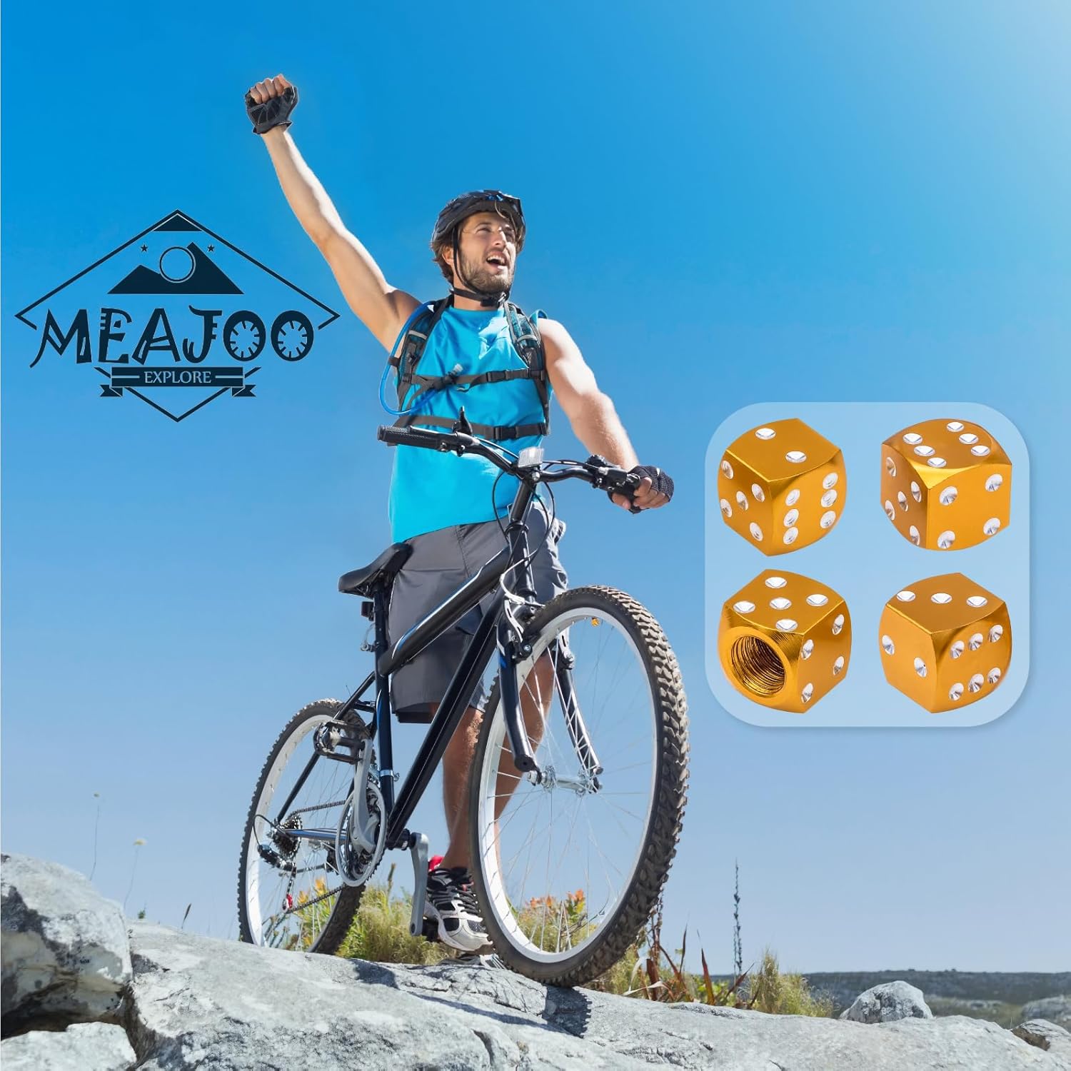 4 tapas de vástago de válvula de neumático estilo dado, con anillo de goma O, cubiertas universales de aleación de aluminio a prueba de polvo para
