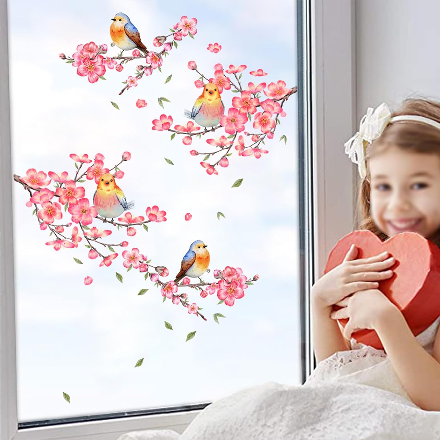 Laoyello Pegatinas de pared de ramas de pájaro de dibujos animados de animales de pared Pegatinas de arte de pared extraíbles PVC mariposa pared