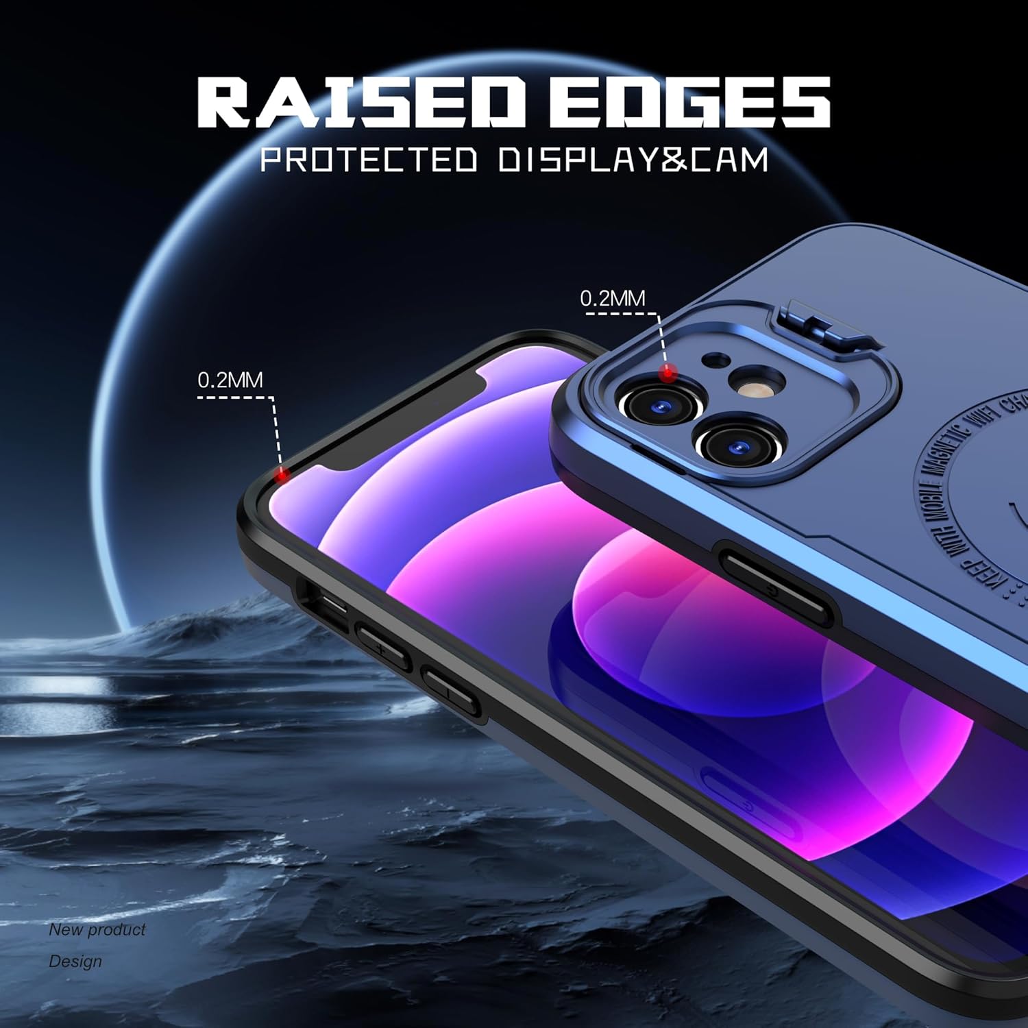 Asuwish Funda de teléfono para iPhone 11 6.1 con protector de pantalla de vidrio templado Magsafe y soporte delgado, funda rígida híbrida para