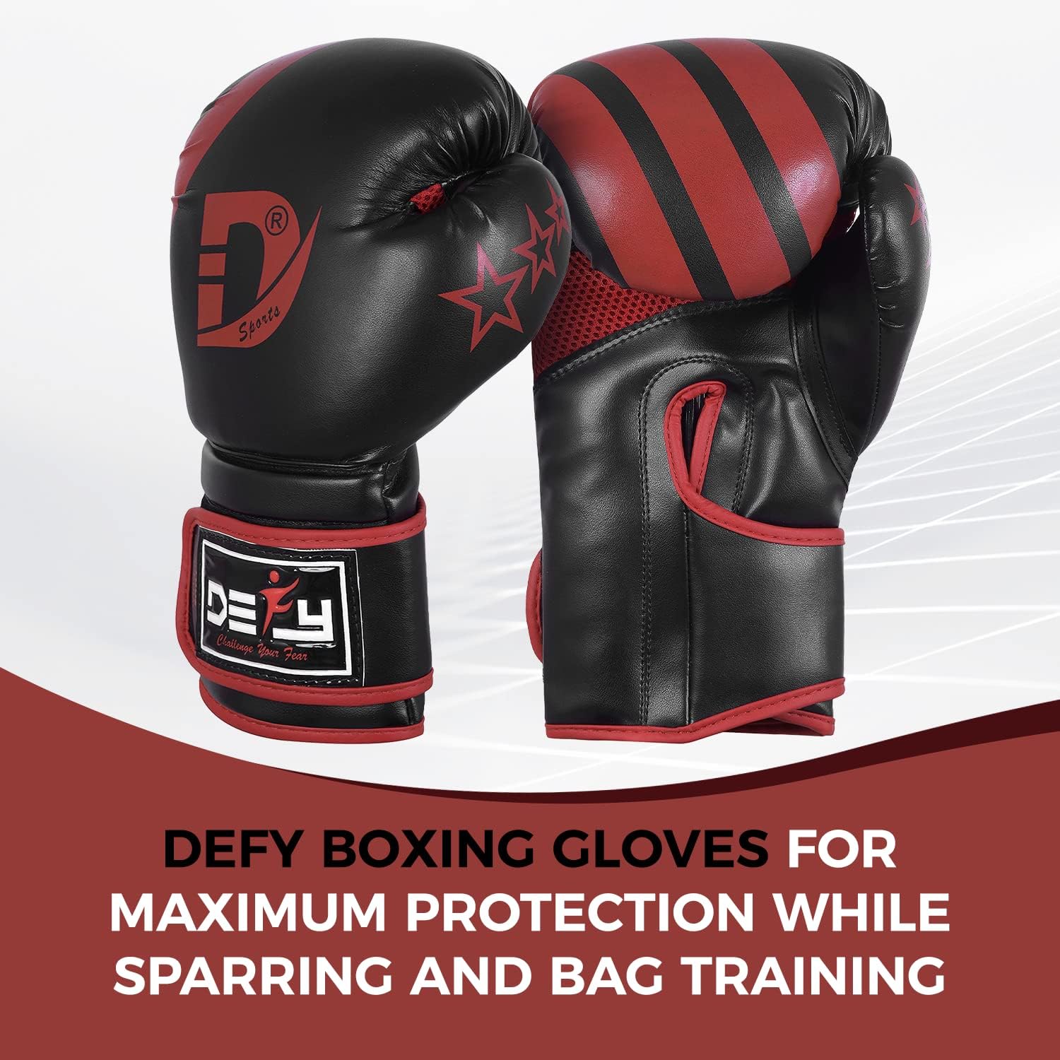 DEFY – Guantes de boxeo maravillosos para hombres y mujeres, para entrenamiento de Muay Thai, Kick Boxing, de cuero, Sparring, bolsa pesada, guantes