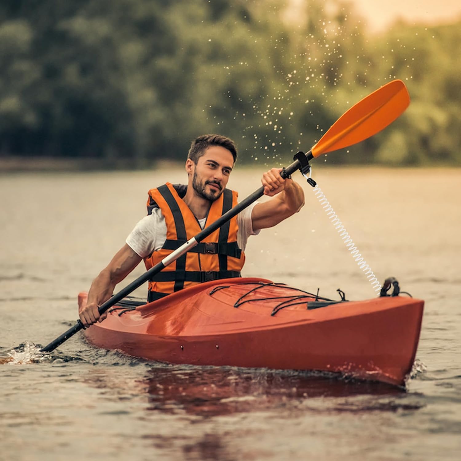 Correa de caña de pescar, correa retráctil para caña de pescar, correa de paleta de kayak, 2 paquetes de correas de cordón de pescado, accesorios