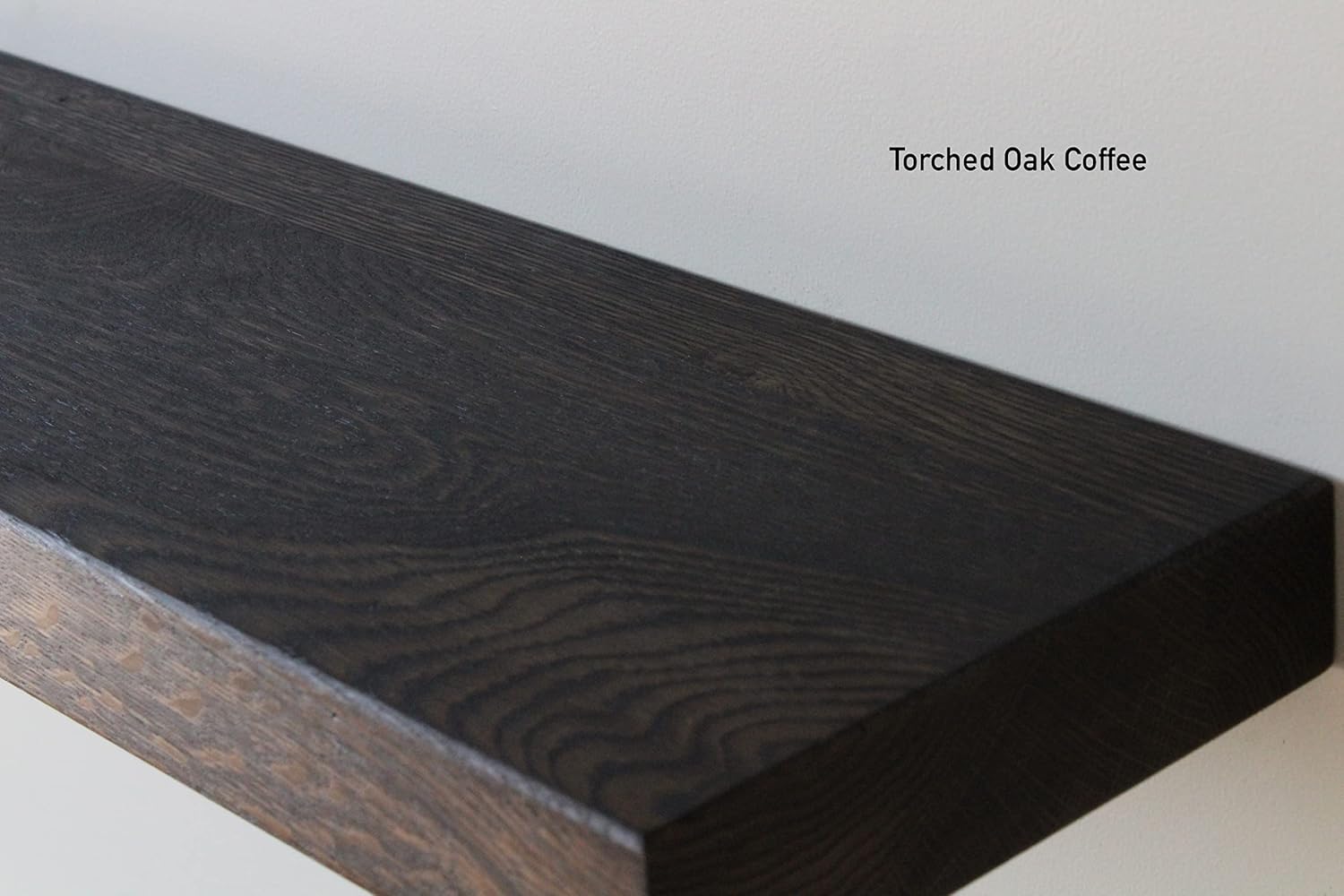 Urban Legacy Accent – Estantes flotantes  Madera dura de roble con acabado antorchado y soportes flotantes  Juego de 2 (36 x 7 x 2 pulgadas, roble