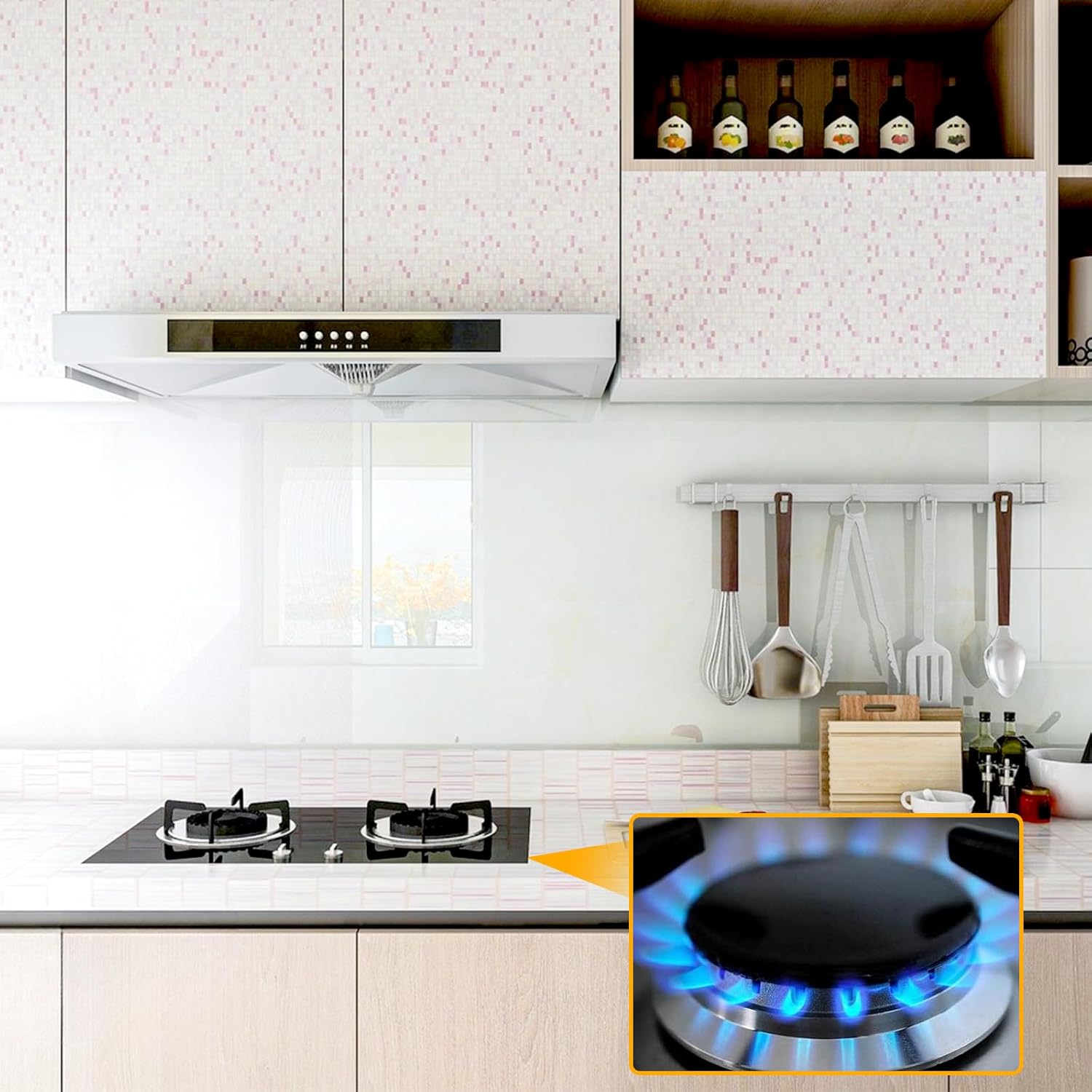 Juego de 4 tapas universales para quemadores de gas, tapas de estufa de alto rendimiento de cocción para quemadores de gas, tapa de repuesto para la