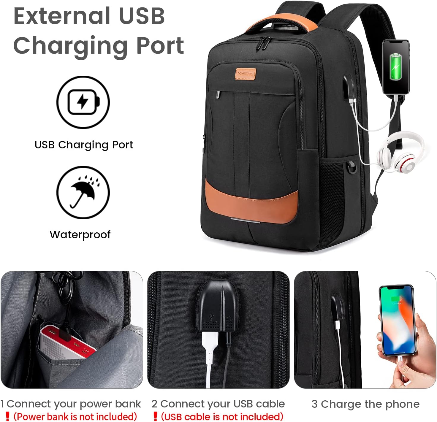 LOVEVOOK Mochila para computadora portátil para mujer, mochila de trabajo de viaje TSA antirrobo, mochila para computadora de negocios de 17