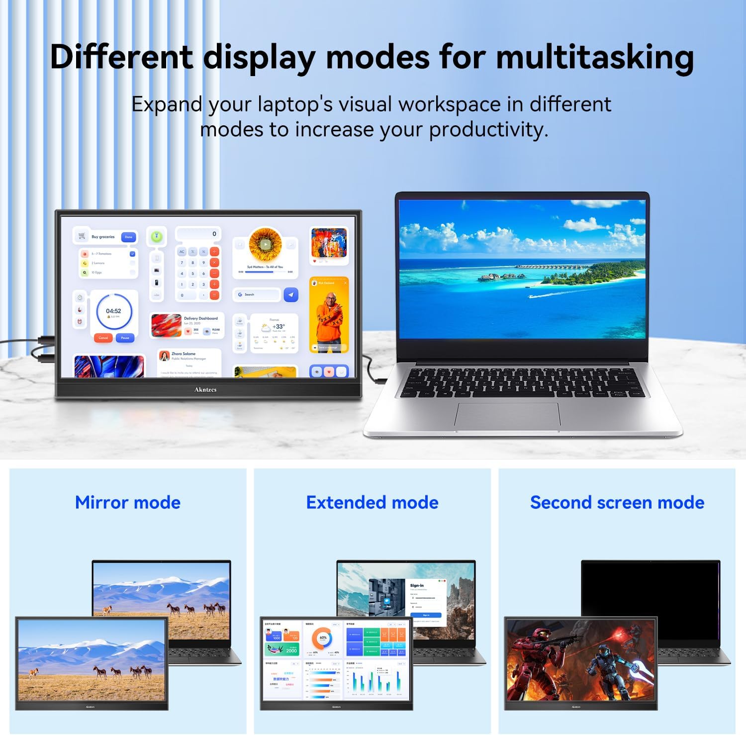 Monitor portátil, 14 pulgadas FHD 1080P USB-C monitor de computadora HDMI pantalla de computadora HDR cuidado ocular pantalla IPS, monitor de viaje