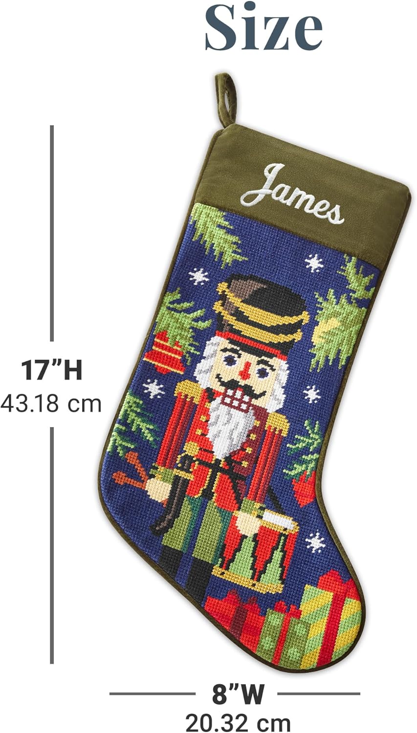 Let’s Make Memories – Calcetines vintage de punto de aguja personalizados, calcetines familiares, decoración navideña antigua, mantel de vacaciones,