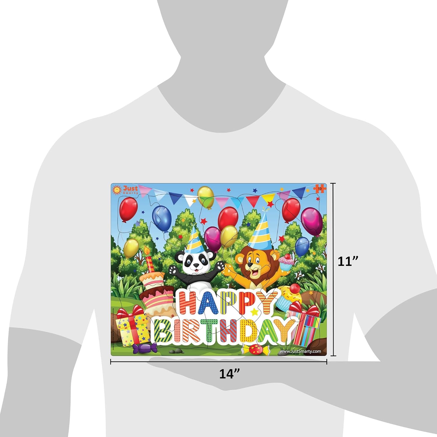 Just Smarty Rompecabezas de feliz cumpleaños para niños pequeños de 1 a 3 años  Mini rompecabezas de 19 piezas  Rompecabezas de cumpleaños para