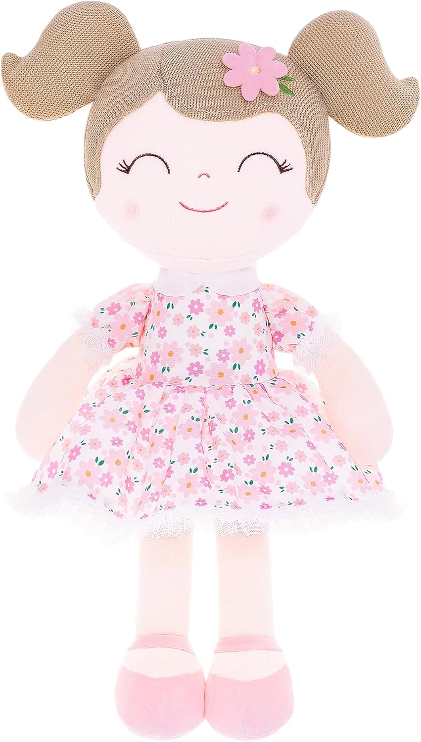 Gloveleya Baby Girl Gift First Baby Doll Plush Doll Print Sunflowers 15.5″ con caja de regalo