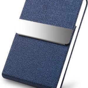 Tarjetero con diseño ultra delgado, funda para tarjetas de visita con piel sintética de alta calidad, bolsillo para trajes, tarjetero metálico para Tarjetero con diseño ultra delgado, funda para tarjetas de visita con piel sintética de alta calidad, bolsillo para trajes, tarjetero metálico para