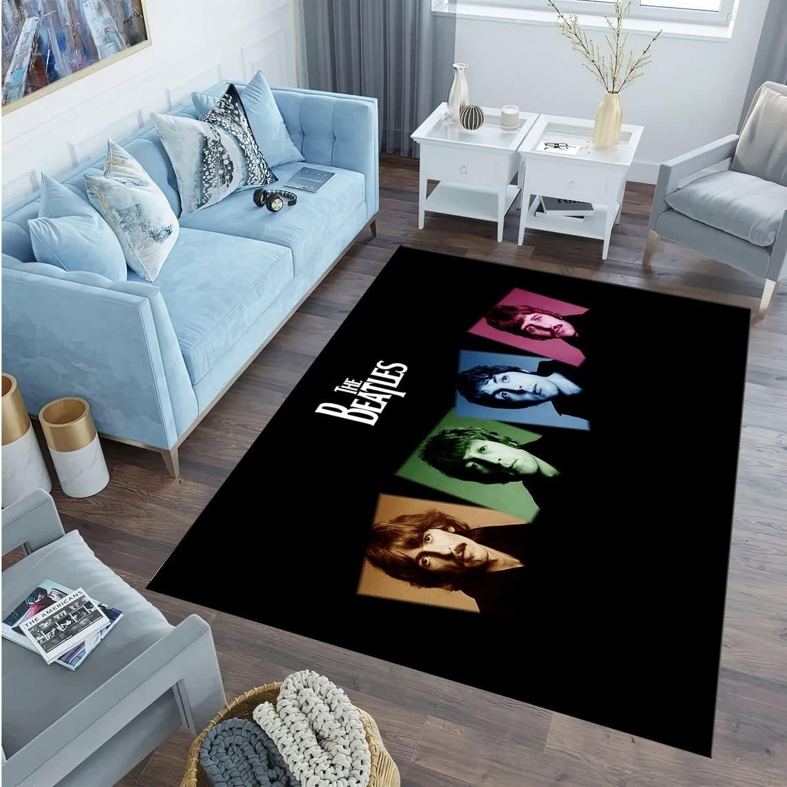 Alfombras de los Beatles, alfombras para sala de estar, antideslizantes, para dormitorio, temática de los Beatles, para sala de estar, alfombra