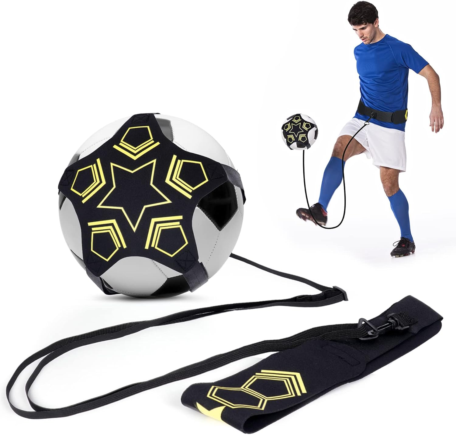 Kicker de red de balón de fútbol, entrenador de bungee de fútbol, entrenador de patada de fútbol, soporte de pelota de fútbol malabarismo, ayuda de