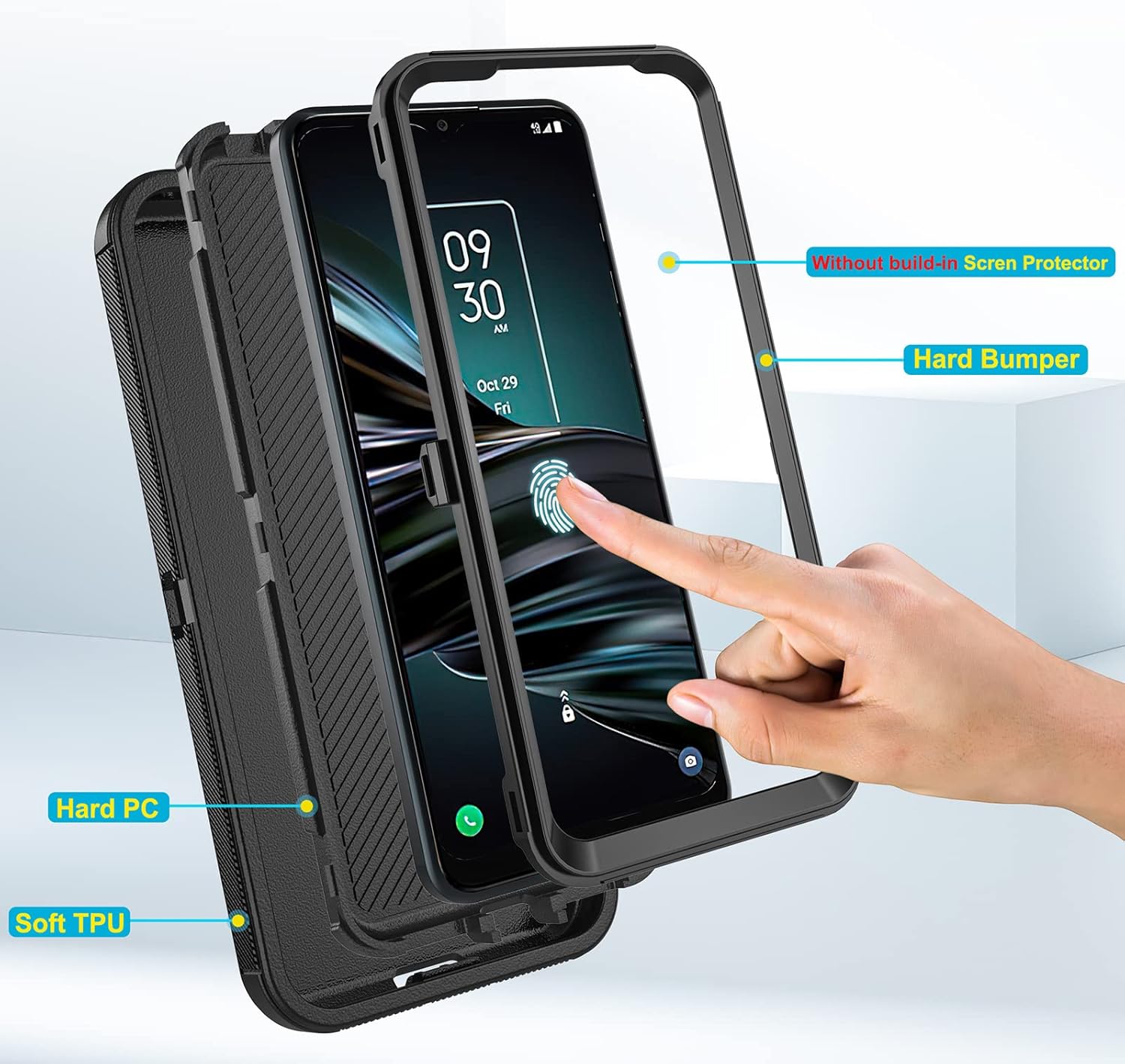 Asuwish Funda de teléfono para iPhone 13 Mini de 5.4 pulgadas con protector de pantalla de vidrio templado y cubierta de celda, híbrida a prueba de