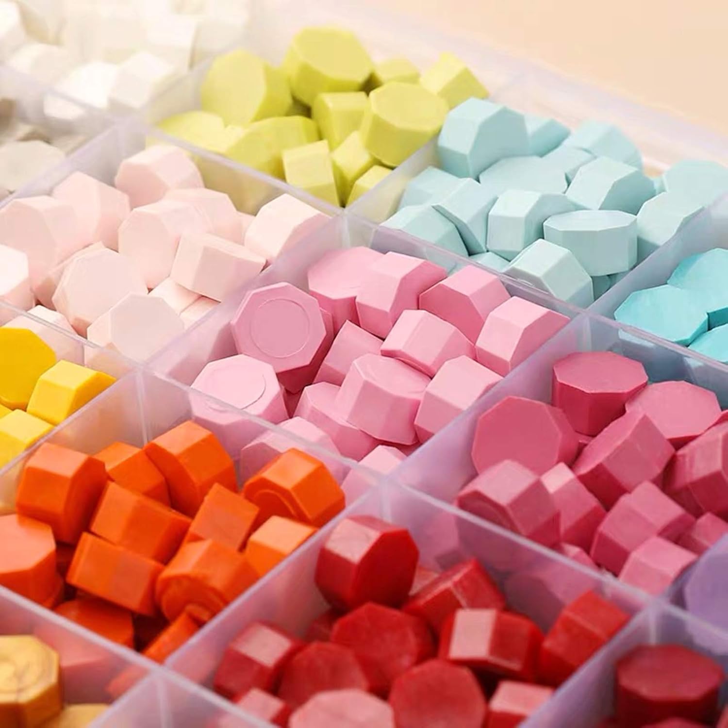 624 cuentas de cera de sellado colorido macarona con 4 velas de té y 1 cuchara de fusión de cera