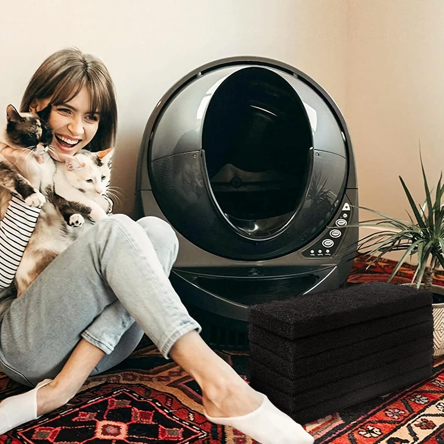 CATLINK – Filtros de carbón activado de la caja de arena para gatos, solo para Scooper Luxury ProLuxury Pro-XYoungYoung Pro-X (6 almohadillas)