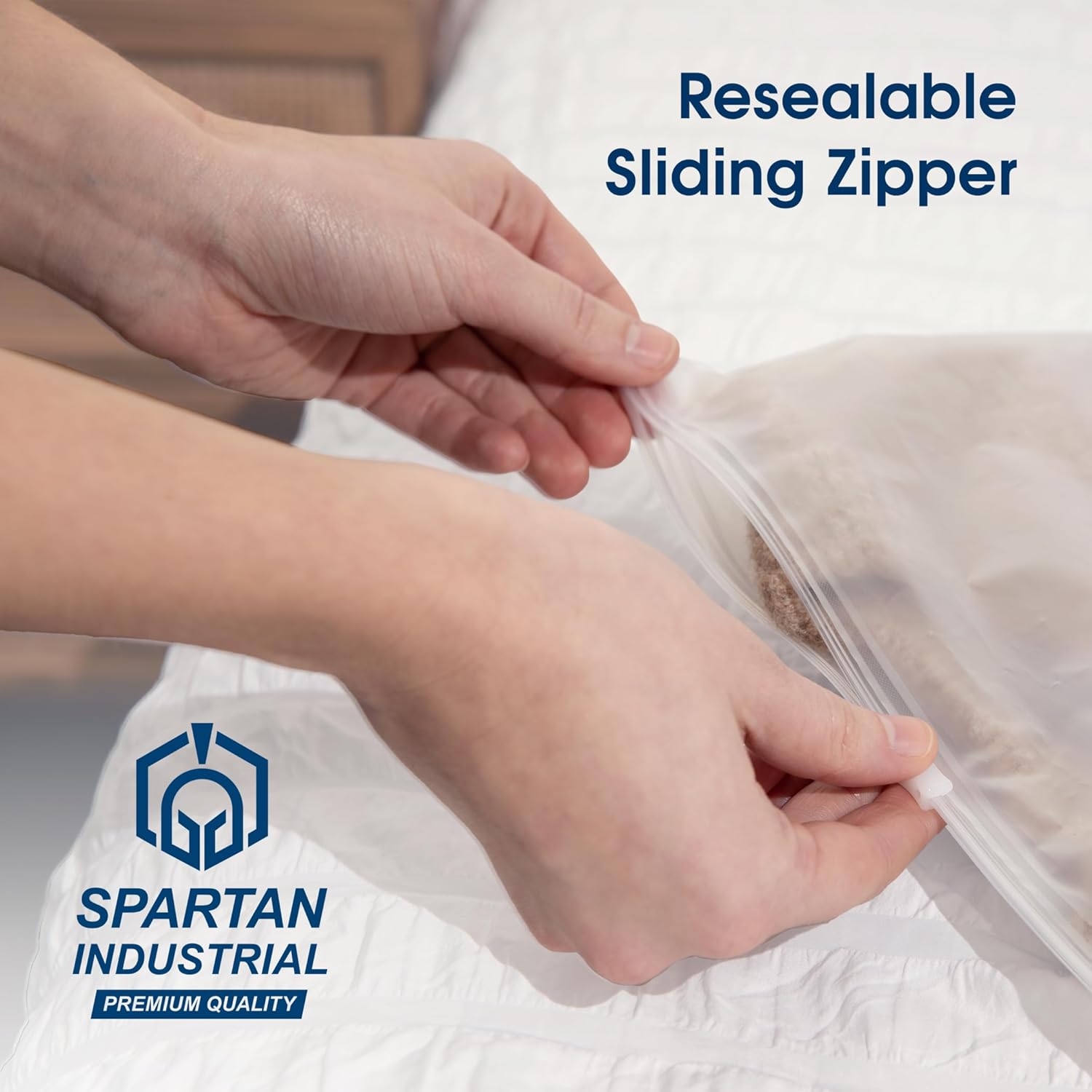 Spartan Industrial – Bolsas de plástico con cierre resellable de 14 x 20 pulgadas (100 unidades) de 3 mil con cierre resellable y orificio de