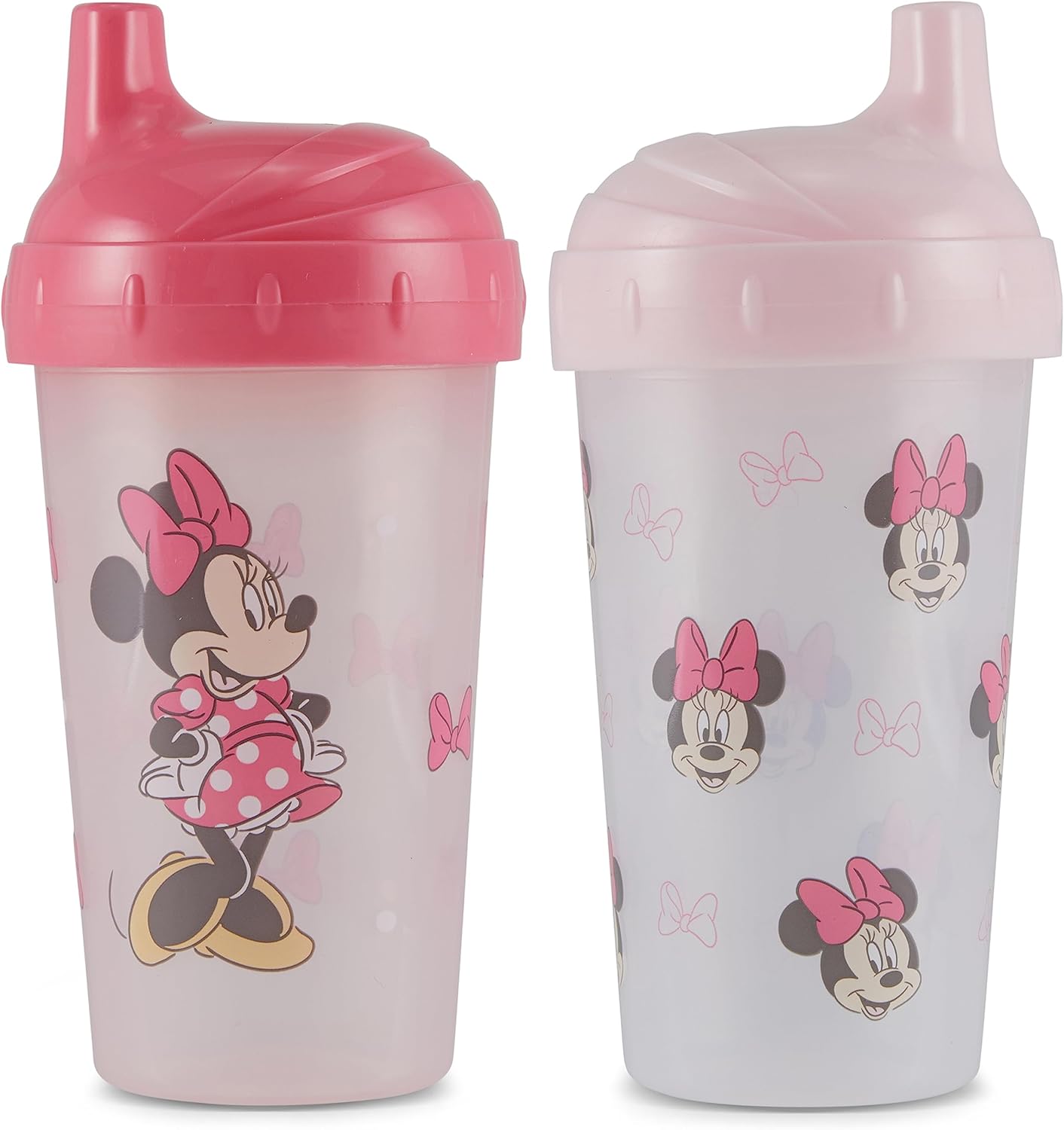 Vasos para sorber para niñas  10 onzas de Minnie Mouse Cup Pack de dos con popote y tapa  Botella de agua de viaje azul duradera a prueba de fugas