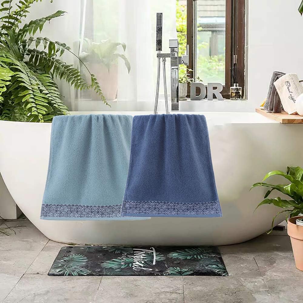 Paquete de 2 toallas de mano, de algodón, toallas 100% algodón para el rostro, toalla suave duradera y altamente absorbente para baño, de lujo, de
