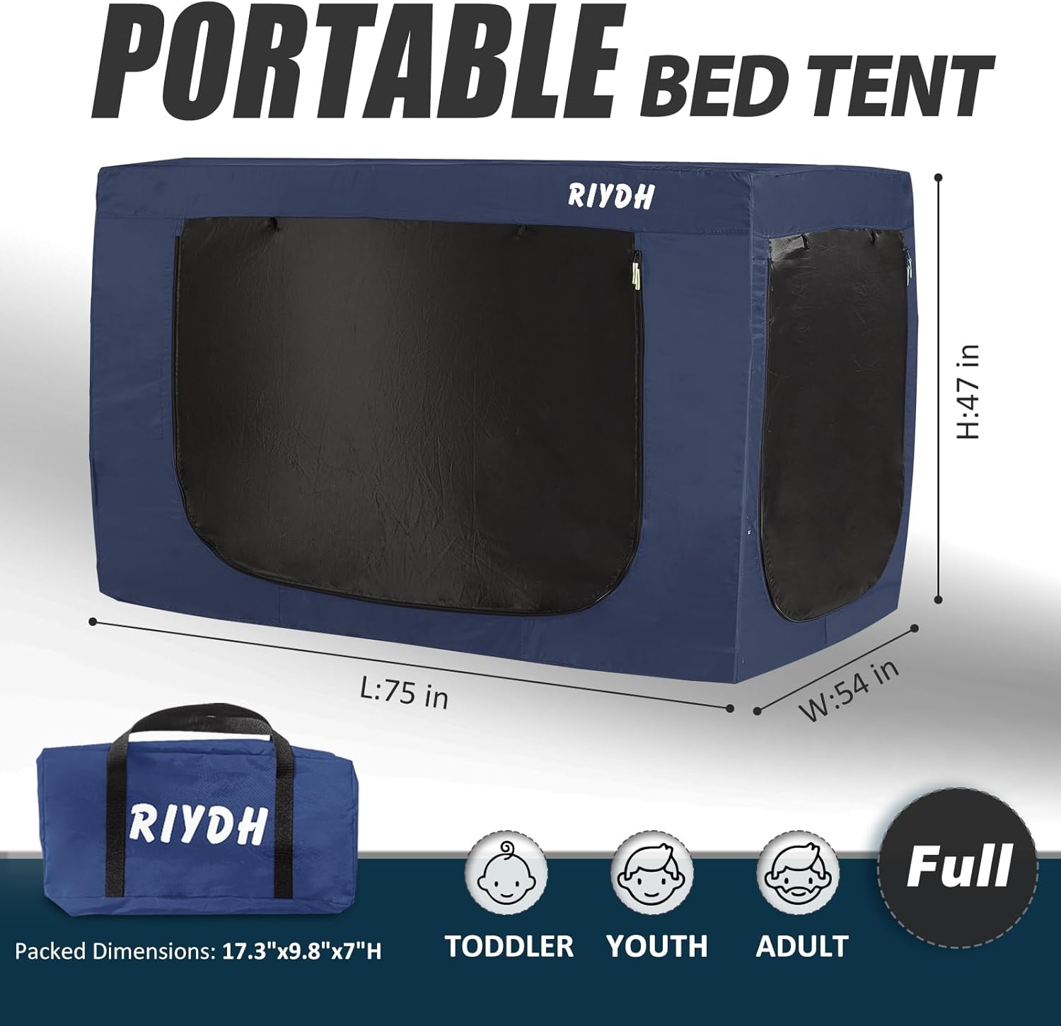 Tienda de campaña para cama completa, tienda de campaña portátil de ensueño para niños y adultos, tiendas de campaña para dormir interiores 70%