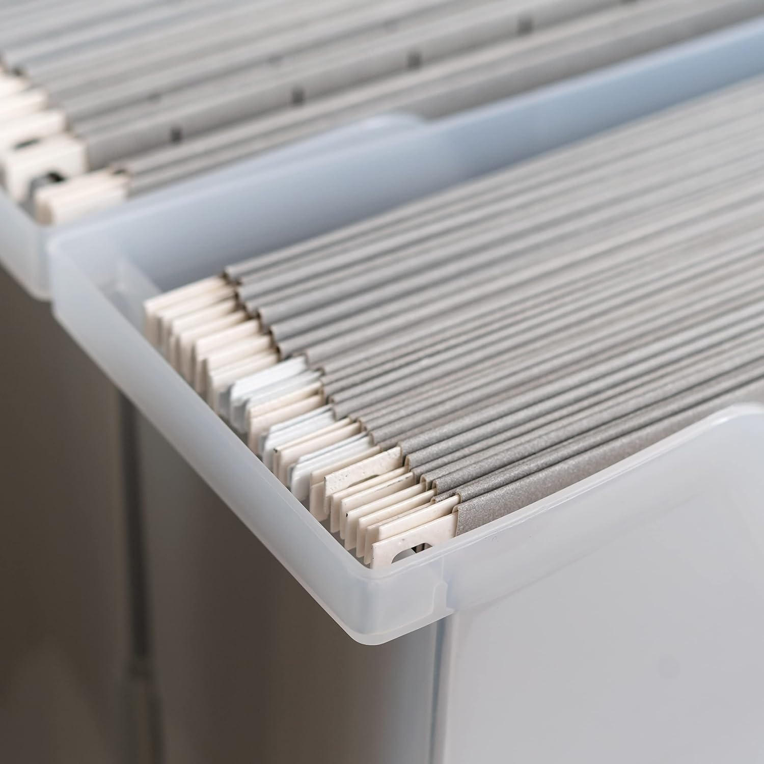IRIS Caja de archivos de escritorio portátil pequeña de Estados Unidos con tapa abierta, paquete de 6, asas laterales, carpetas de archivos