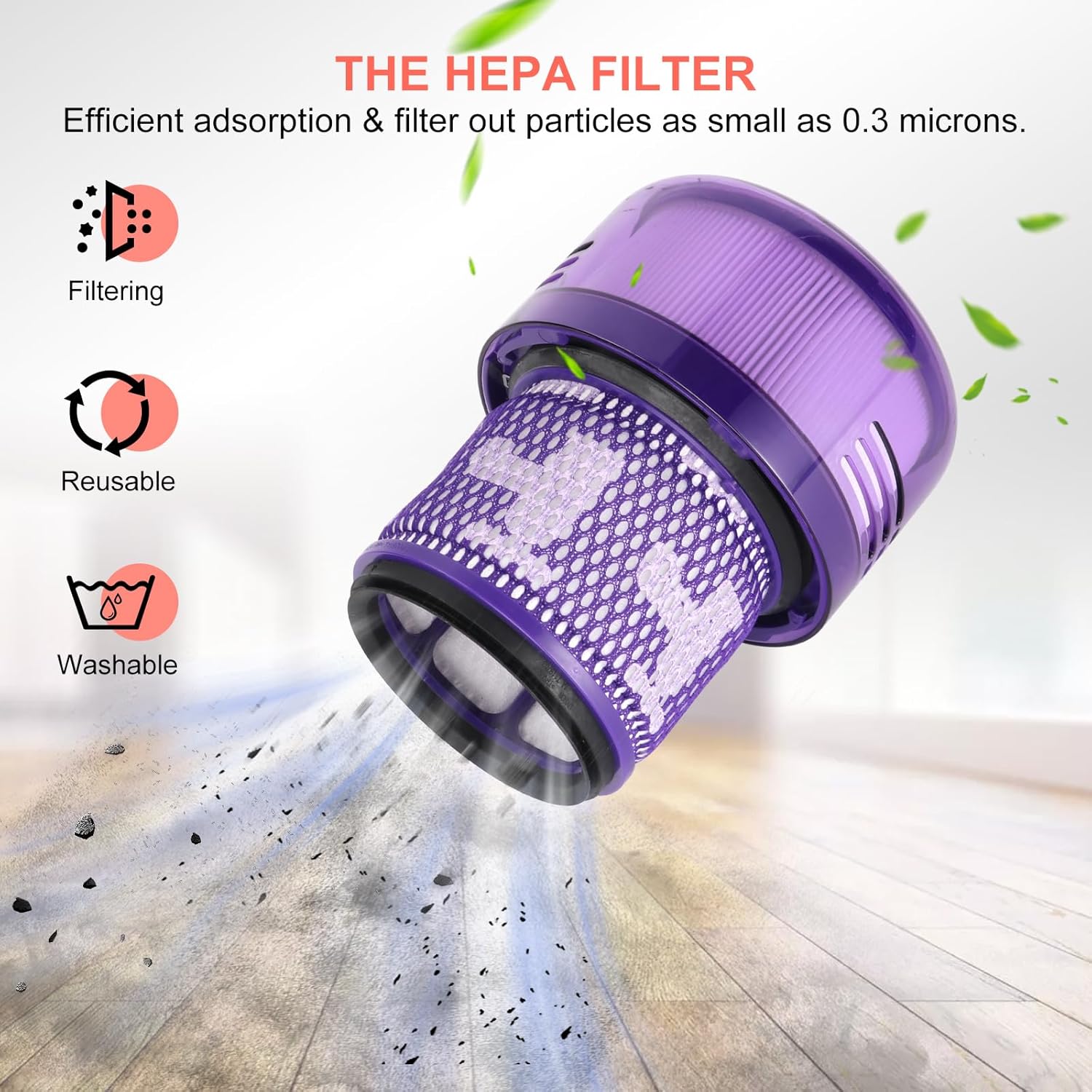 Repuesto para anillo de sellado y filtro de contenedor de polvo Outsize SV16 SV29 compatible con Dyson Outsize V11AbsolutePlusGen 5Extra 970423-01