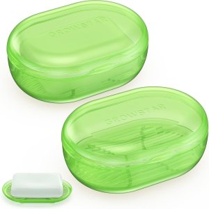 Paquete de 2 jaboneras, contenedor de jabón de viaje, jabonera portátil con tapa, jaboneras a prueba de fugas para barra de jabón con funda, soporte Paquete de 2 jaboneras, contenedor de jabón de viaje, jabonera portátil con tapa, jaboneras a prueba de fugas para barra de jabón con funda, soporte