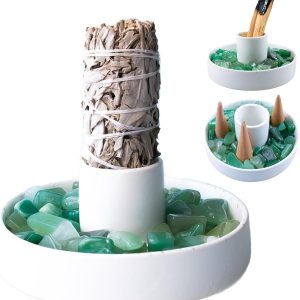 VistaPalette Palo Santo – Quemador de incienso con soporte para palo de Palo Santo, cuenco de incienso de cerámica para palo de palo, soporte de VistaPalette Palo Santo – Quemador de incienso con soporte para palo de Palo Santo, cuenco de incienso de cerámica para palo de palo, soporte de