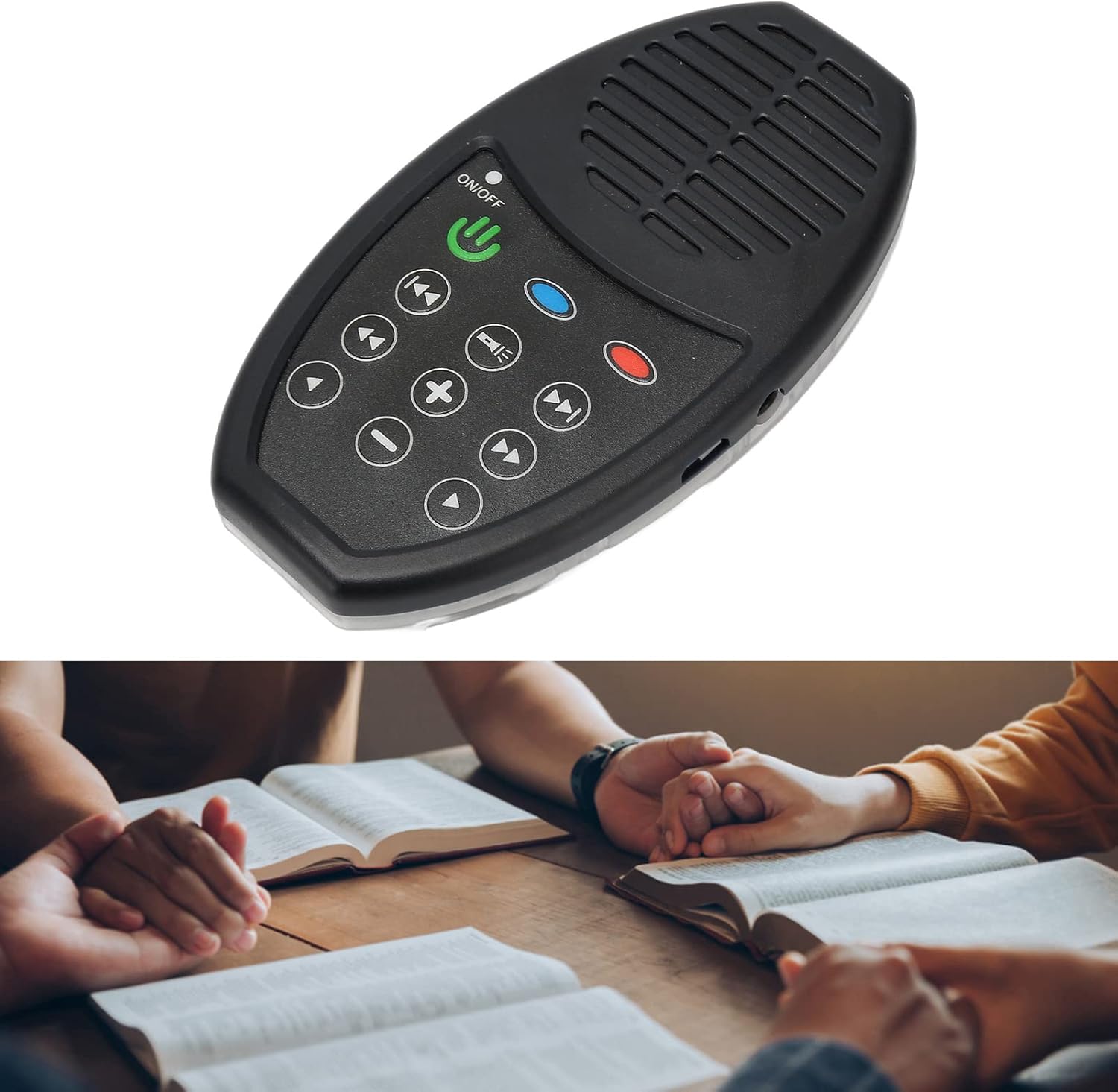 Reproductor de audio de la Biblia, 4 GB 350 mAh, lector electrónico de la Biblia con energía solar, reproductor de audio portátil de la Biblia para
