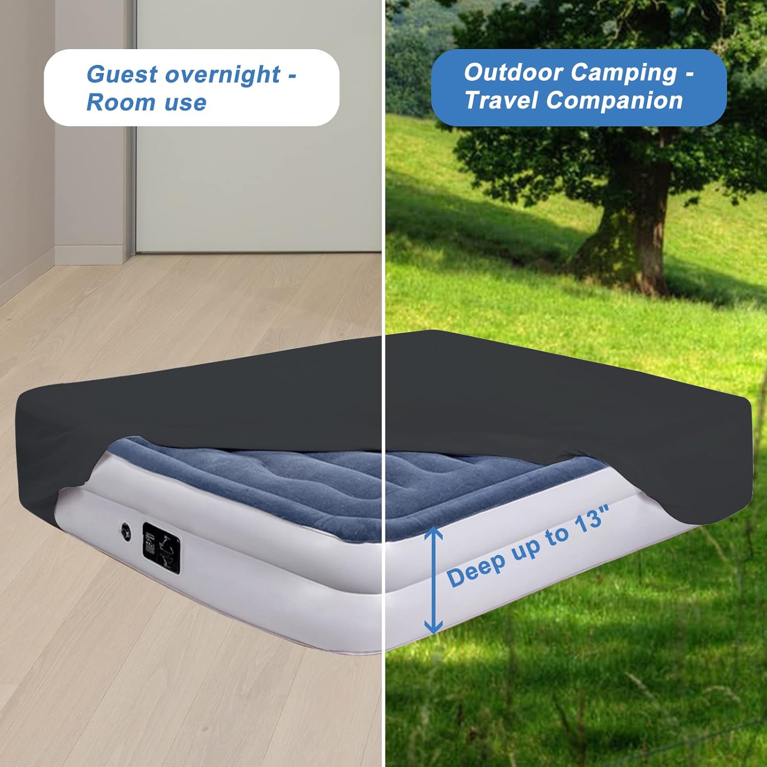Bedecor Sábanas bajeras para colchón de aire clásico para cama de aire, colchón inflable para invitados, hogar, campamento, viajes, infla sin
