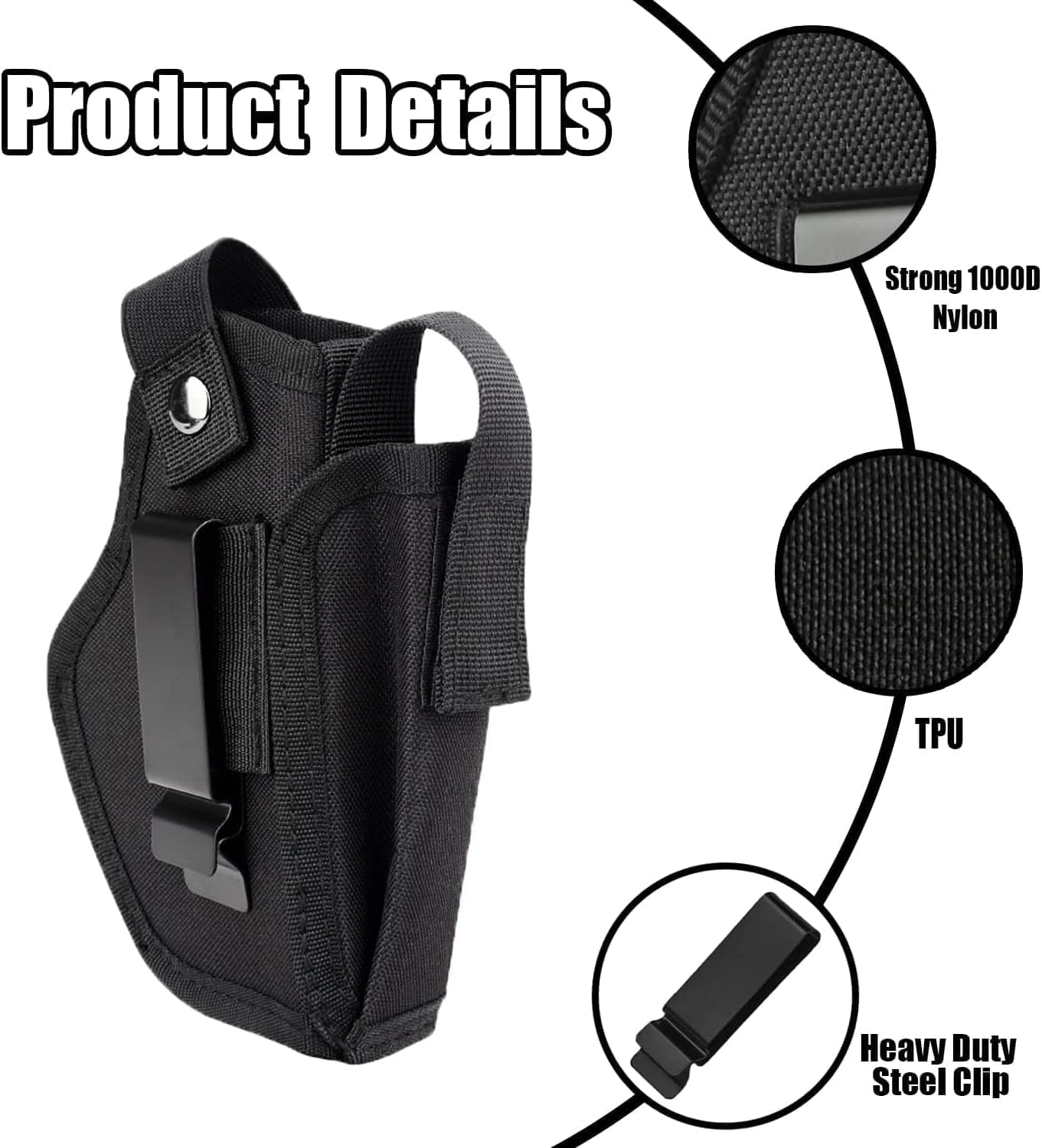 Funda universal para pistola, IWB OWB para pistola, bolsas tácticas para pistola, fundas para pistola de cintura para mano derecha e izquierda,