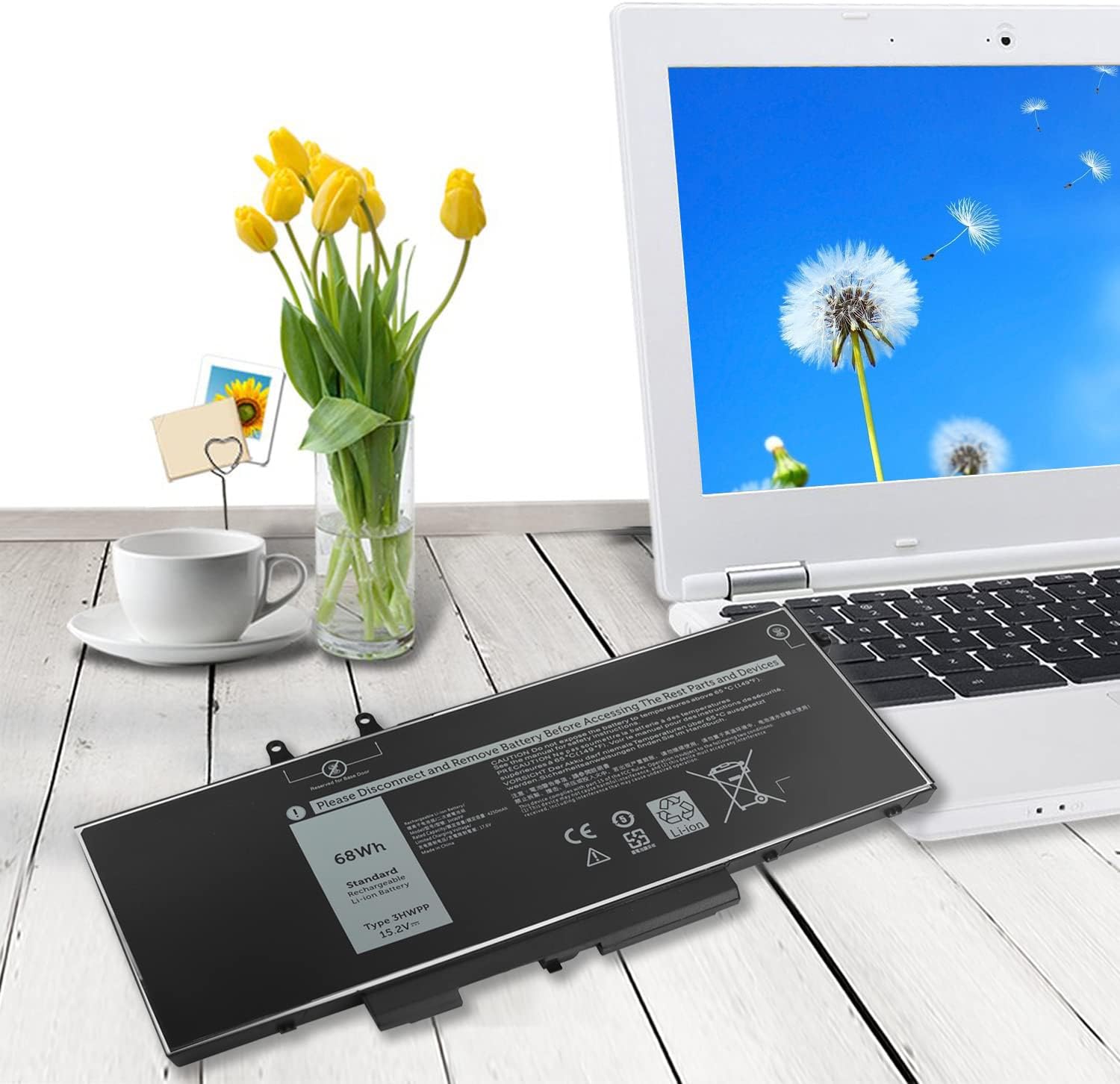 3HWPP – Batería de repuesto para laptop Dell Inspiron 7506 negro para Dell Latitude 5510 5401 5410 5411 5501 5511 7506 2 en 1 negro, Inspiron 7706 2