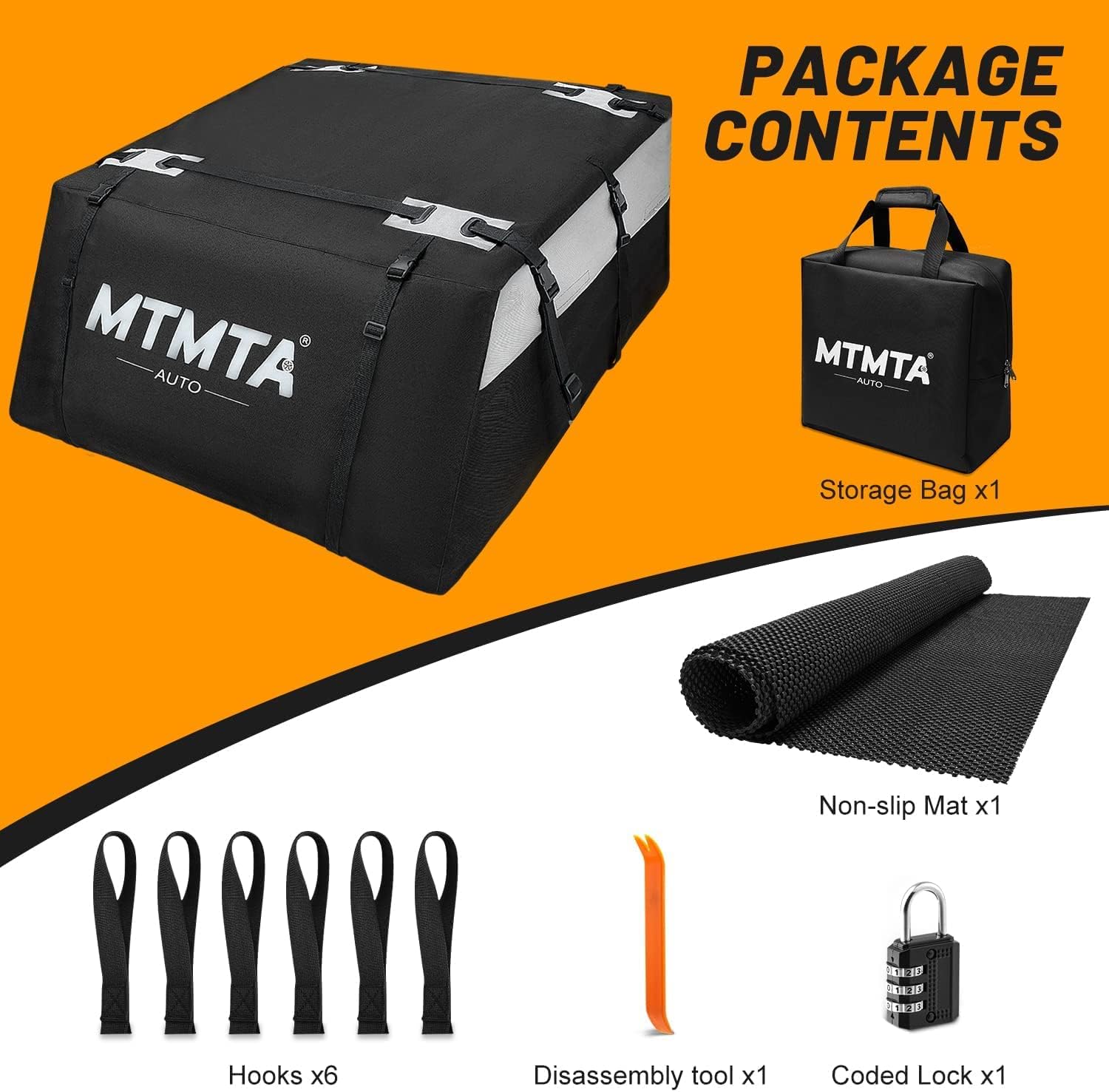 MTMTA Portaequipajes para techo de automóvil, 100% impermeable, a prueba de nieve, 23 pies cúbicos, para todos los autos consin estante +