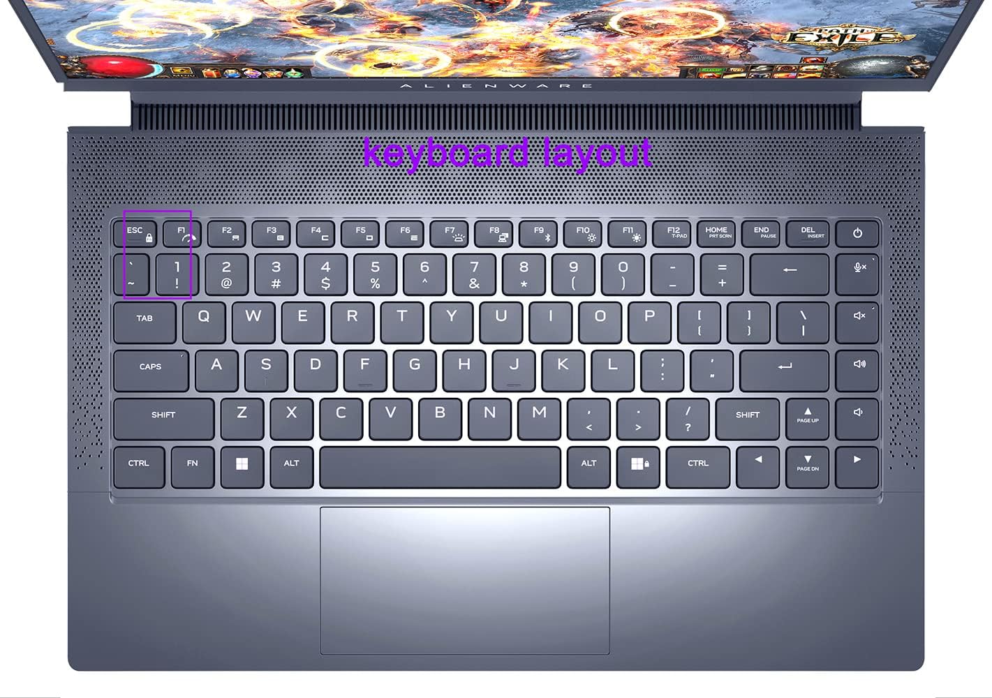 Funda de teclado de TPU compatible con laptop para juegos Dell Alienware x14 R1 2022 de 14 pulgadas, accesorios para portátiles para juegos