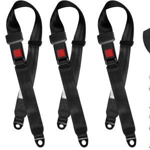 Cinturón de seguridad universal de 2 puntos ajustables para Go Kart, carrito de golf Club en negro (54 pulgadas con tornillos de instalación) (juego Cinturón de seguridad universal de 2 puntos ajustables para Go Kart, carrito de golf Club en negro (54 pulgadas con tornillos de instalación) (juego
