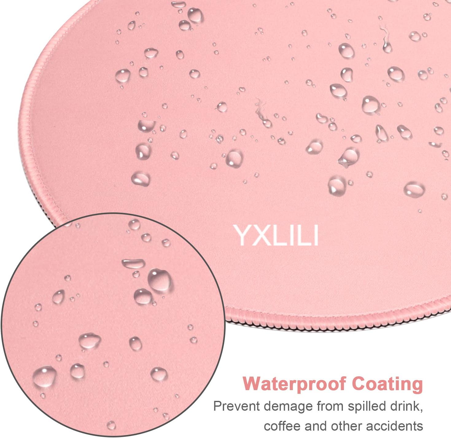 YXLILI Alfombrilla de mouse para juegos de 9.84 pulgadas, alfombrilla redonda para mouse con borde cosido, base de goma antideslizante, alfombrillas