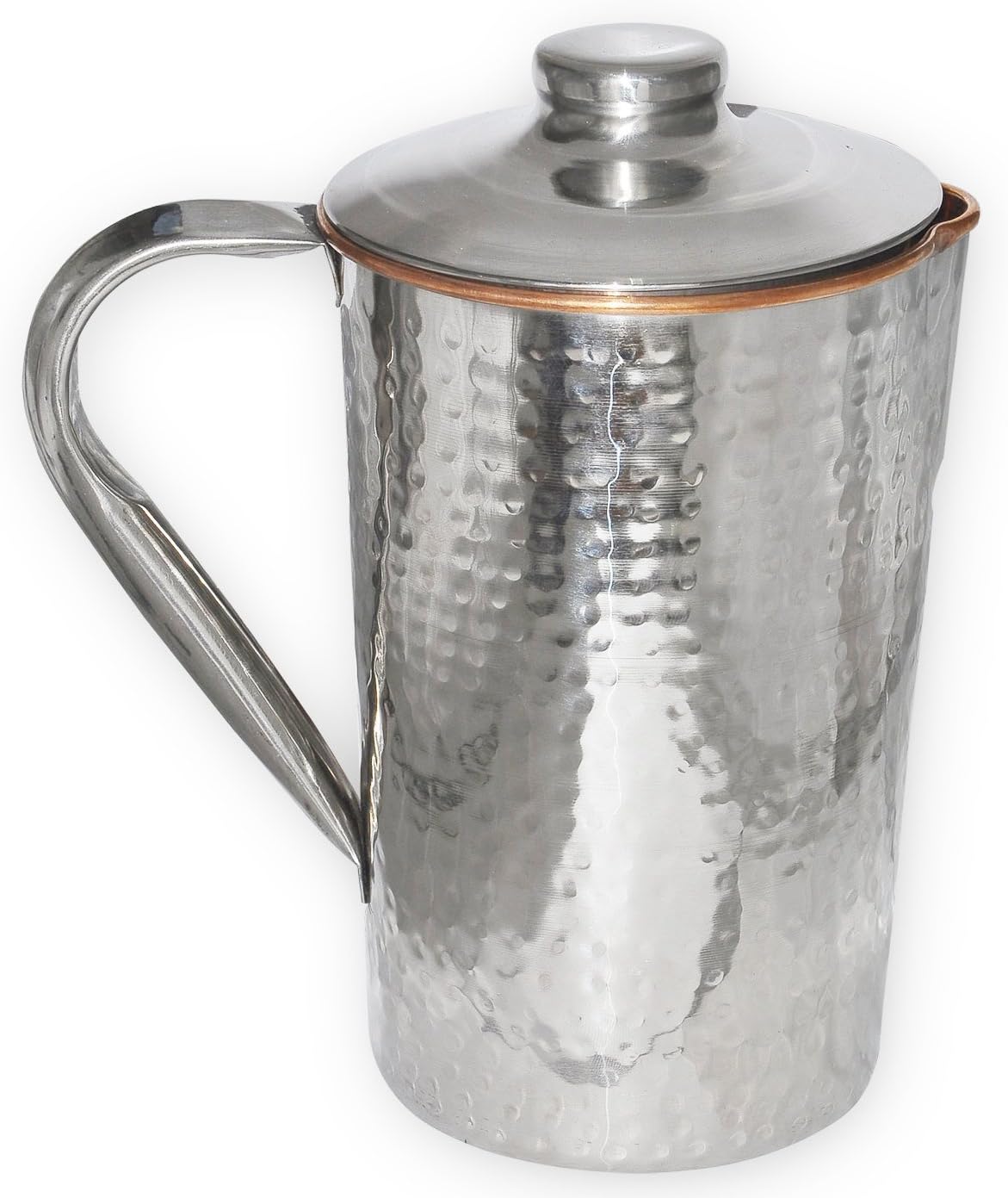 Taluka Jarra de agua de acero inoxidable de cobre (5 x 9 pulgadas aproximadamente), recipiente de almacenamiento saludable de 54 onzas para el