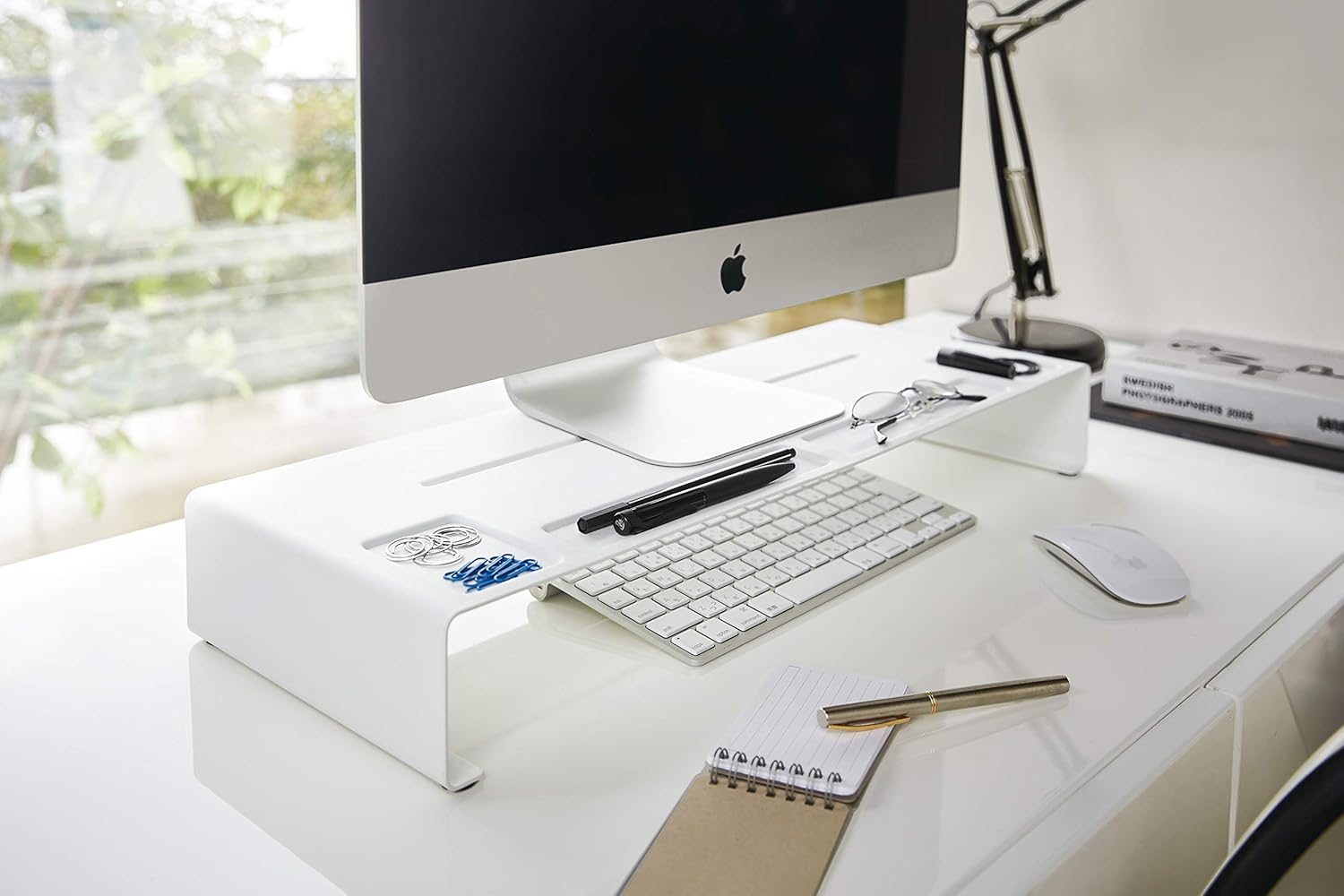 ZK-TW B WH No requiere montaje, soporte para monitor, torre blanca 3305, 59X24X8cm