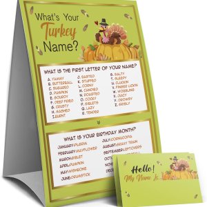 Letrero de juegos de Acción de Gracias cuál es tu juego de nombre de pavo Juegos de Acción de Gracias y actividades para la familia, juegos de Letrero de juegos de Acción de Gracias cuál es tu juego de nombre de pavo Juegos de Acción de Gracias y actividades para la familia, juegos de