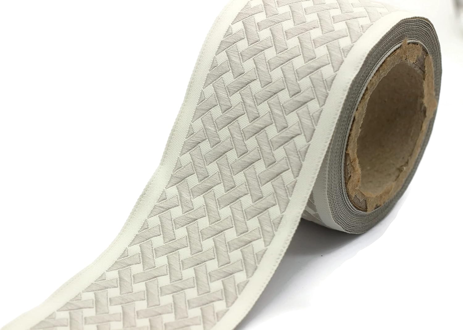 3.8 yardas carrete 2.7 “gris y crema nudo bordado cortinas cinta jacquard para sus cortinas cortinas cortinas bandas cinta de ajuste V5 179