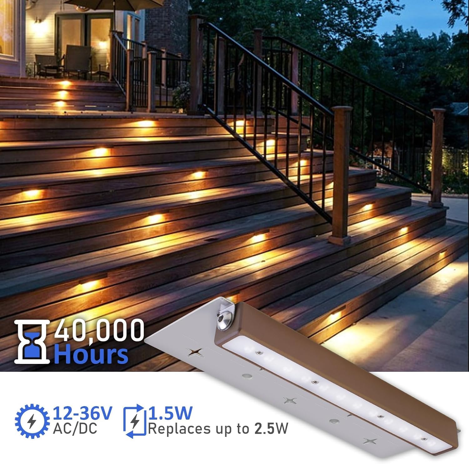 Iluminación LED clásica de 7 pulgadas, luces de pared, iluminación de paisaje, luces de paisaje de bajo voltaje de 12-36 V, luz dorada suave de 2400